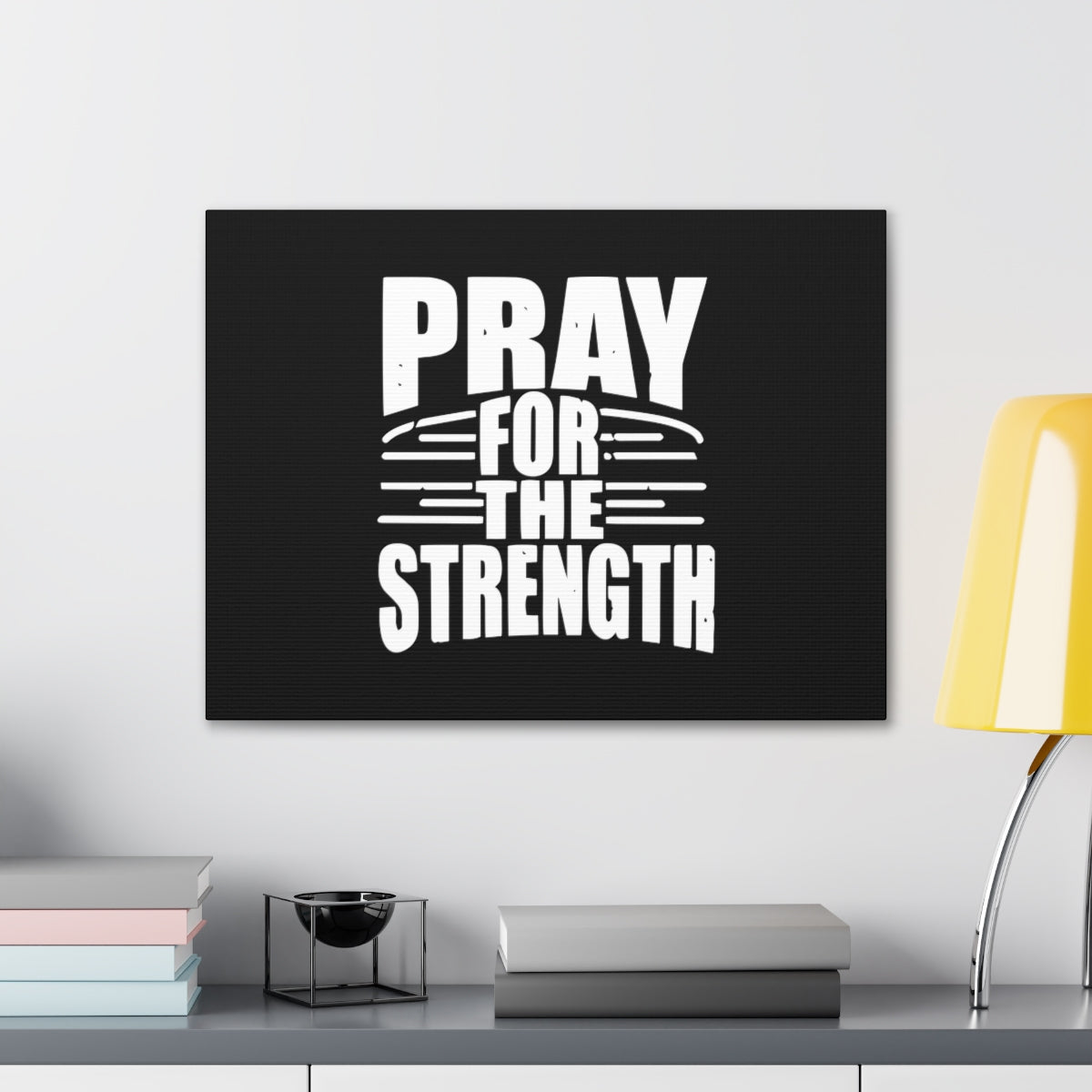 Pray For The Strength Isaiah 41:10 Black Christian Wall Art Bible Verse Print Ready to Hang Unframed-Express Your Love Gifts