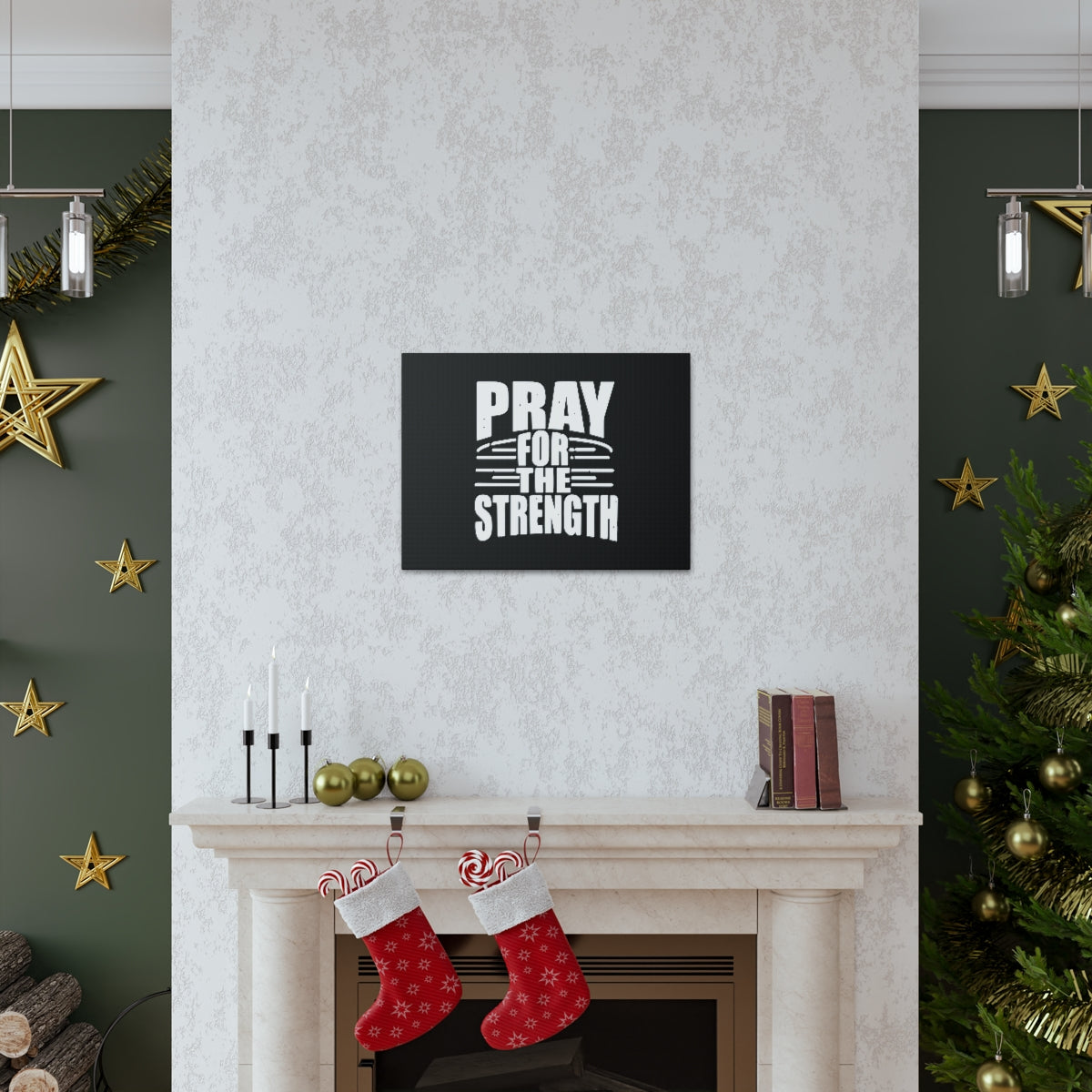Pray For The Strength Isaiah 41:10 Black Christian Wall Art Bible Verse Print Ready to Hang Unframed-Express Your Love Gifts