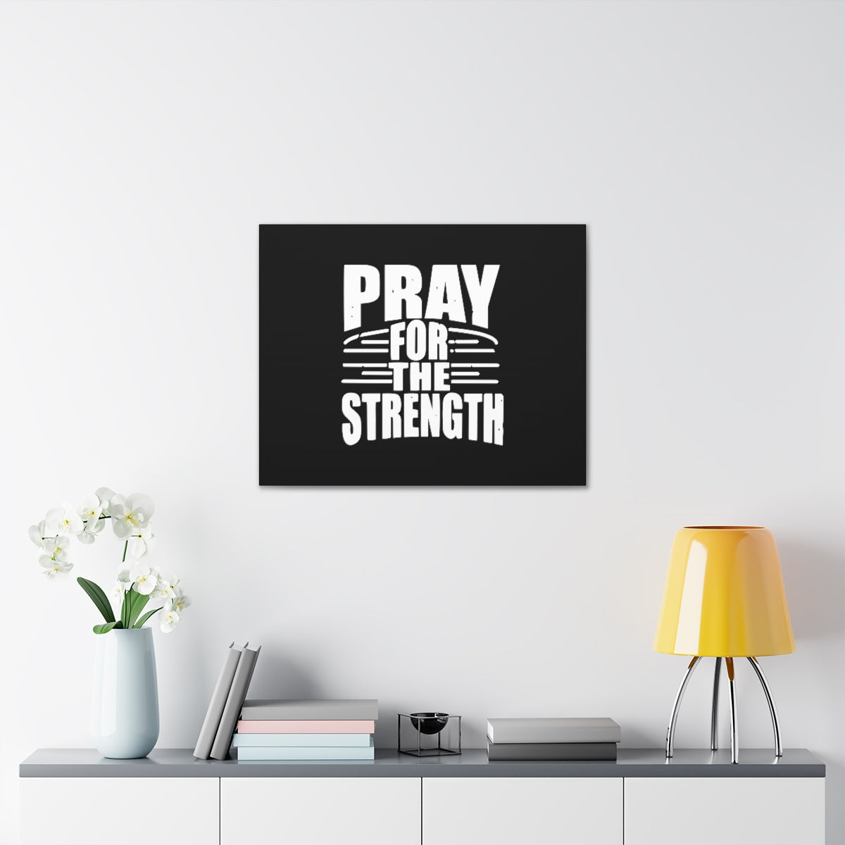 Pray For The Strength Isaiah 41:10 Black Christian Wall Art Bible Verse Print Ready to Hang Unframed-Express Your Love Gifts