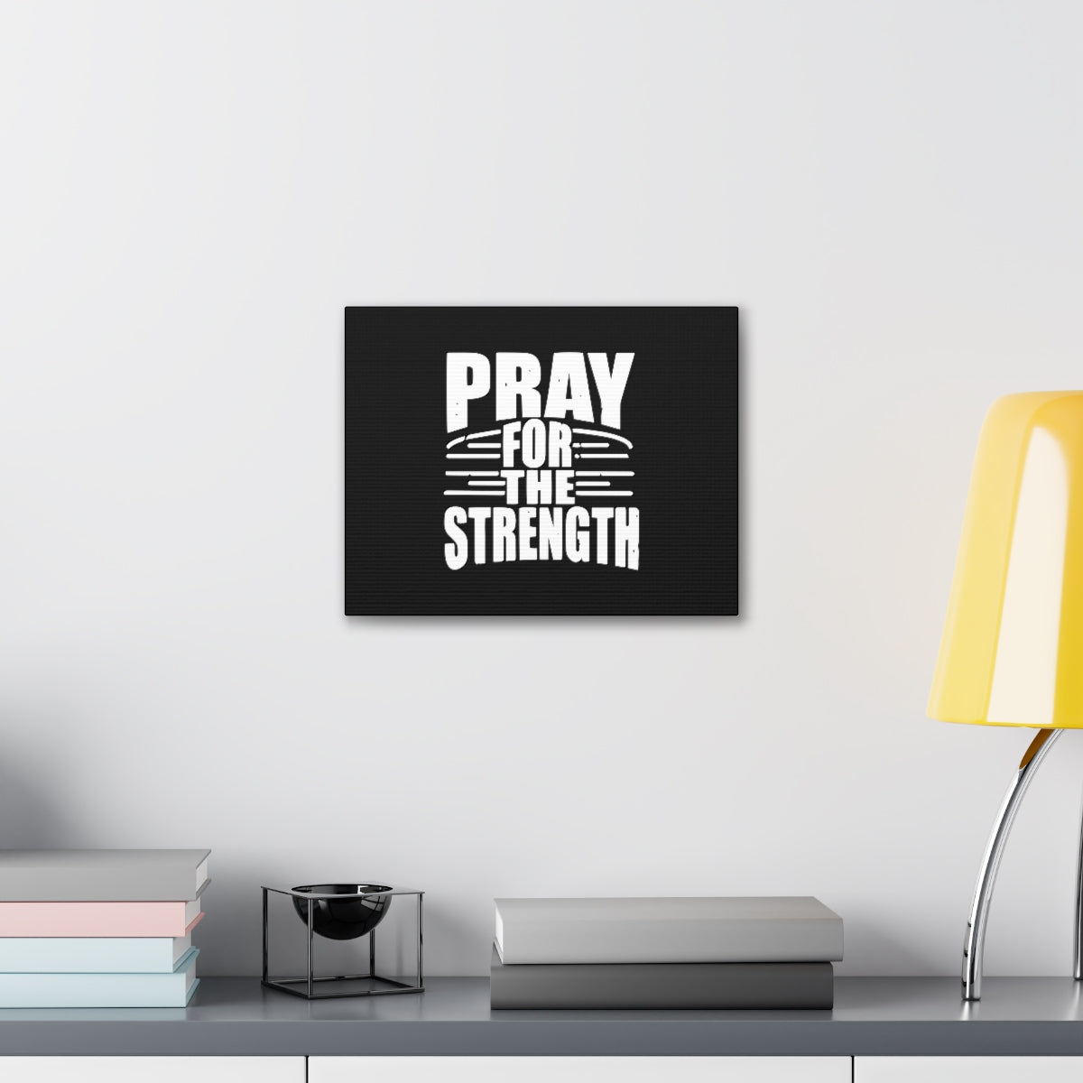Pray For The Strength Isaiah 41:10 Black Christian Wall Art Bible Verse Print Ready to Hang Unframed-Express Your Love Gifts
