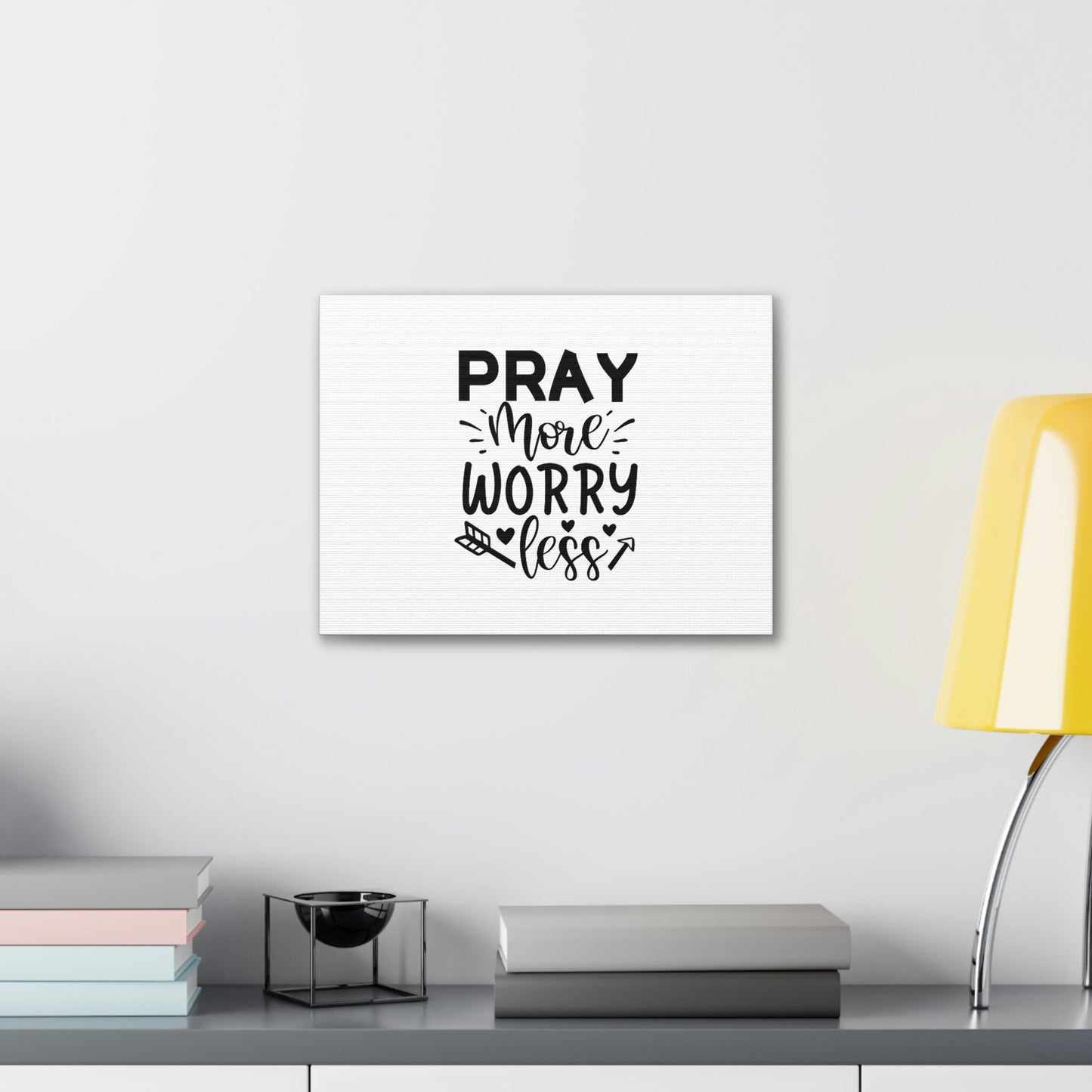 Pray More Worry Less Ephesians 6:18 Arrow Christian Wall Art Bible Verse Print Ready to Hang Unframed-Express Your Love Gifts