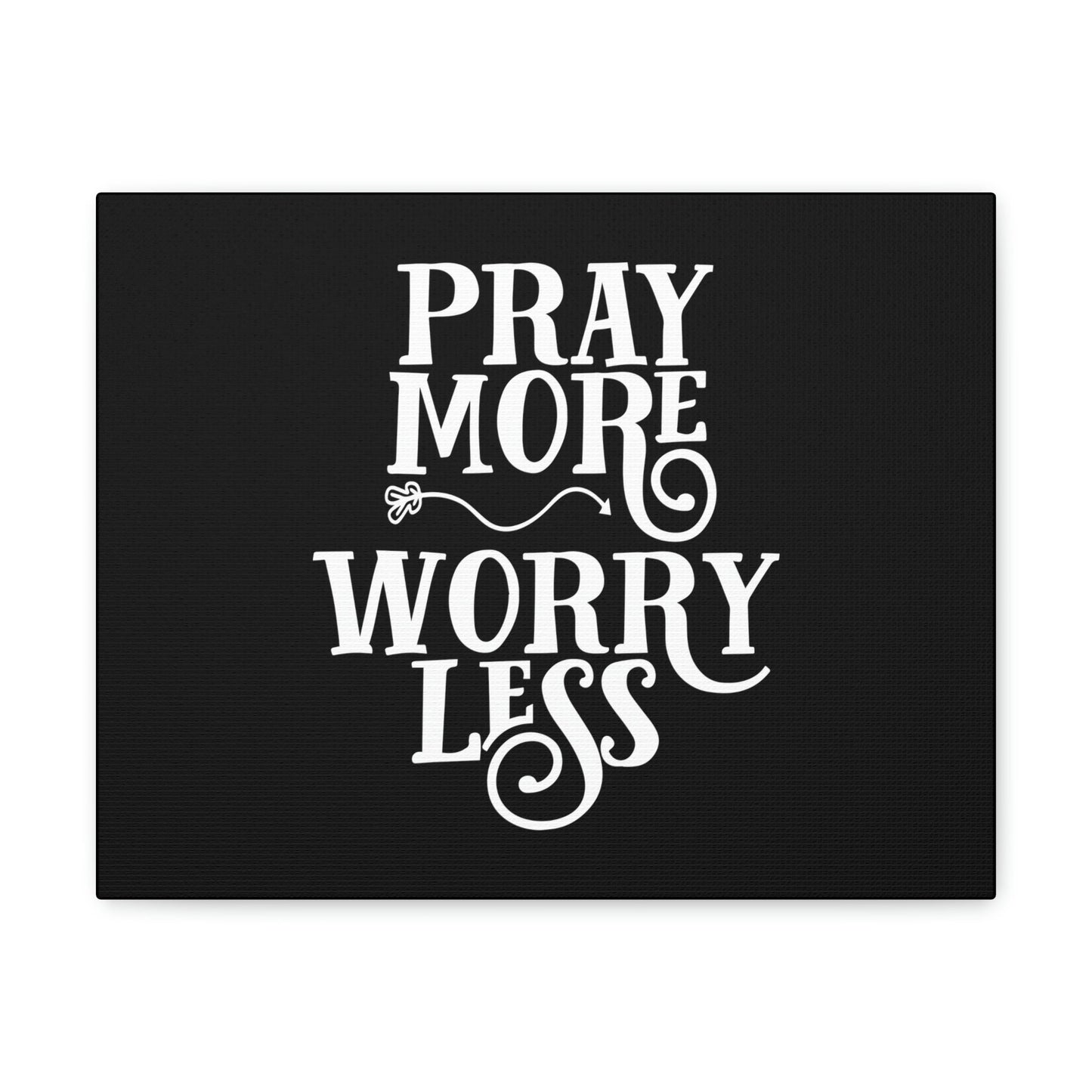 Pray More, Worry Less Philippians 4:6 Curvy Arrow Christian Wall Art Bible Verse Print Ready to Hang Unframed-Express Your Love Gifts