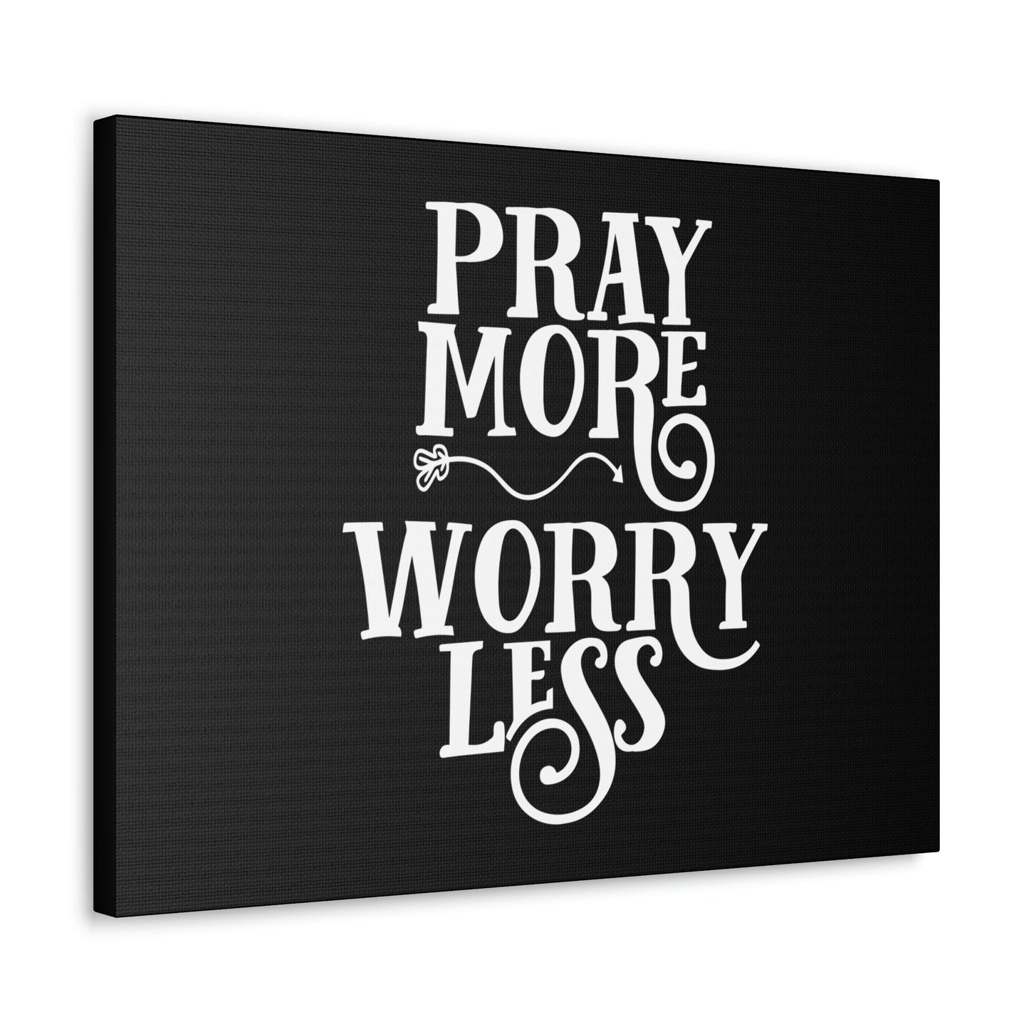 Pray More, Worry Less Philippians 4:6 Curvy Arrow Christian Wall Art Bible Verse Print Ready to Hang Unframed-Express Your Love Gifts