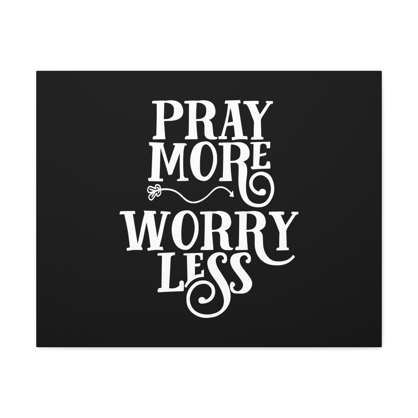 Pray More, Worry Less Philippians 4:6 Curvy Arrow Christian Wall Art Bible Verse Print Ready to Hang Unframed-Express Your Love Gifts