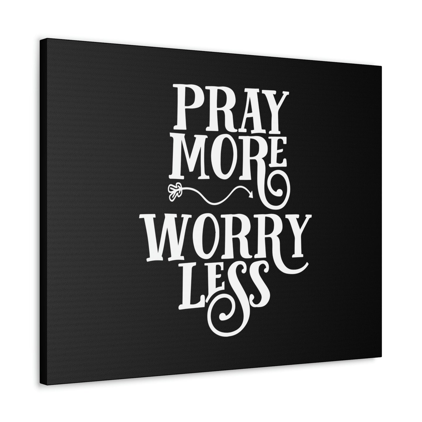 Pray More, Worry Less Philippians 4:6 Curvy Arrow Christian Wall Art Bible Verse Print Ready to Hang Unframed-Express Your Love Gifts