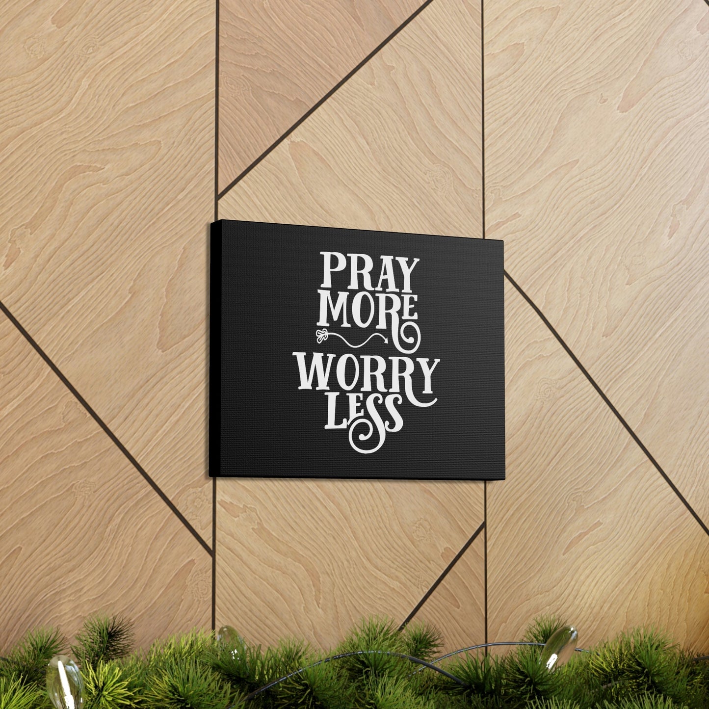 Pray More, Worry Less Philippians 4:6 Curvy Arrow Christian Wall Art Bible Verse Print Ready to Hang Unframed-Express Your Love Gifts