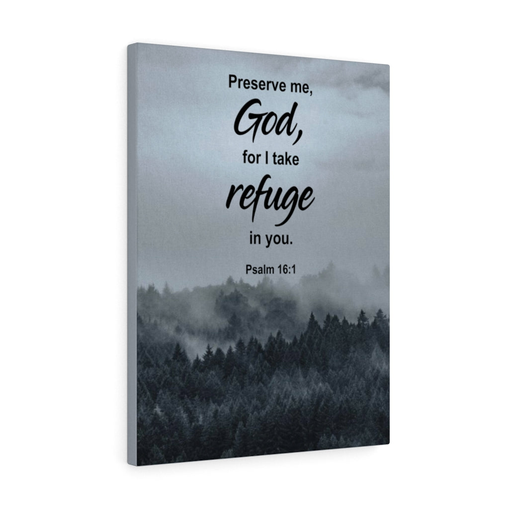 Preserve Me God Psalm 16:1 Bible Verse Canvas Christian Wall Art Ready to Hang Unframed-Express Your Love Gifts