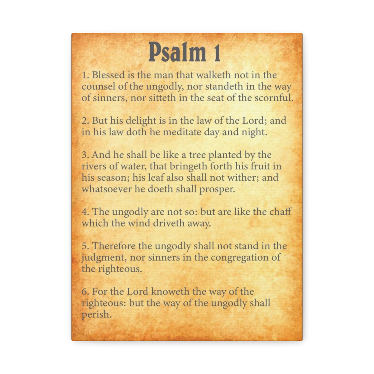 Scripture Walls Psalm 1 Chapter Gold Bible Canvas Christian Wall Art Ready to Hang Unframed-Express Your Love Gifts