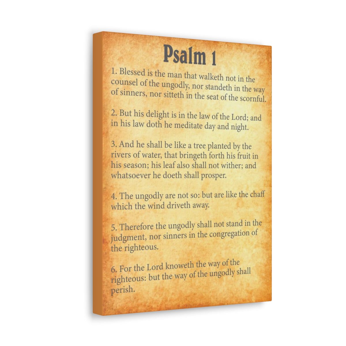 Scripture Walls Psalm 1 Chapter Gold Bible Canvas Christian Wall Art Ready to Hang Unframed-Express Your Love Gifts
