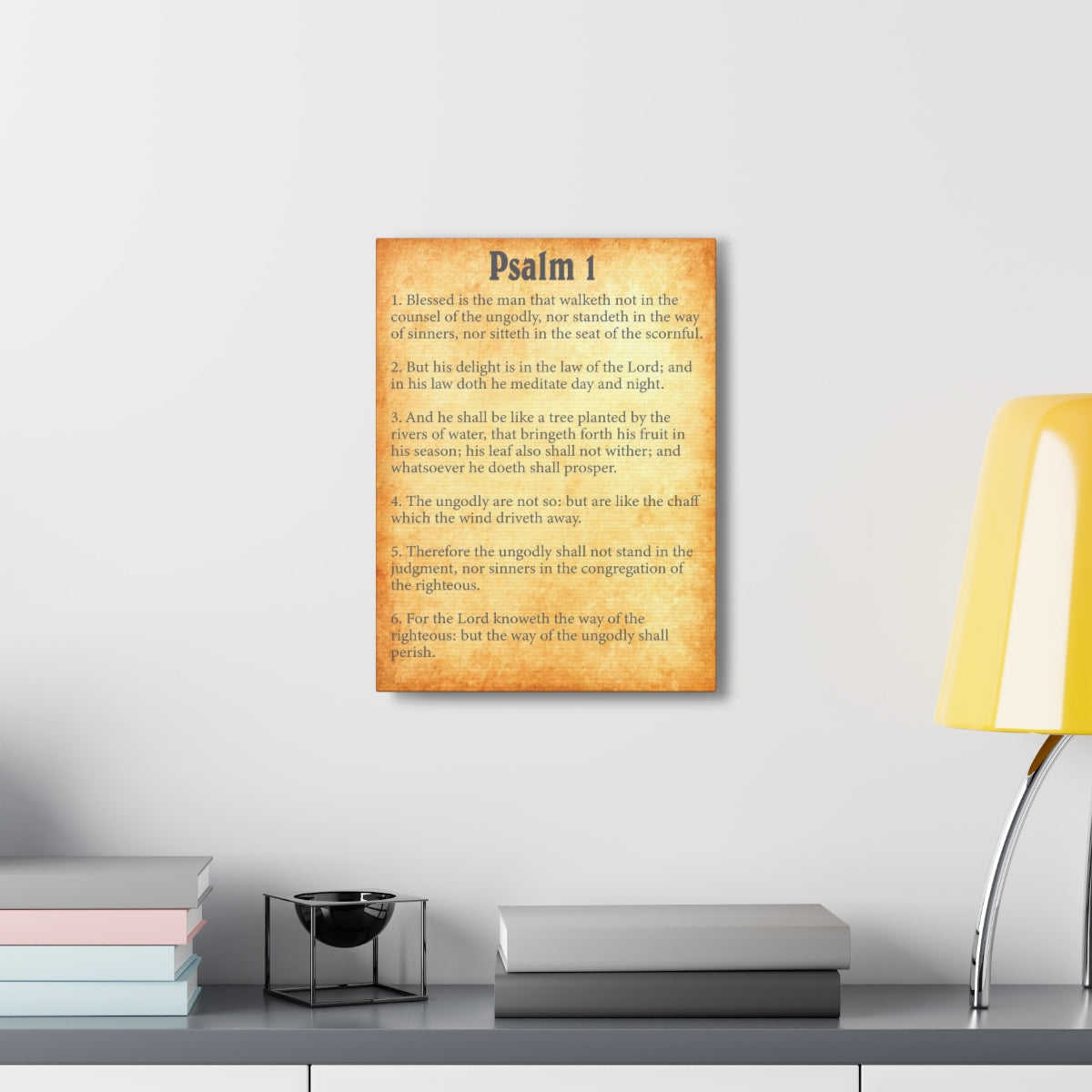 Scripture Walls Psalm 1 Chapter Gold Bible Canvas Christian Wall Art Ready to Hang Unframed-Express Your Love Gifts