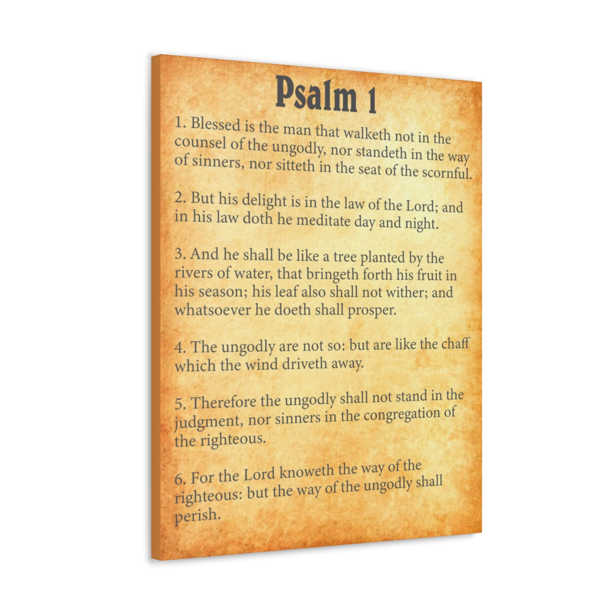 Scripture Walls Psalm 1 Chapter Gold Bible Canvas Christian Wall Art Ready to Hang Unframed-Express Your Love Gifts