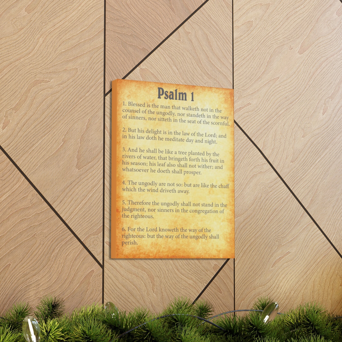Scripture Walls Psalm 1 Chapter Gold Bible Canvas Christian Wall Art Ready to Hang Unframed-Express Your Love Gifts