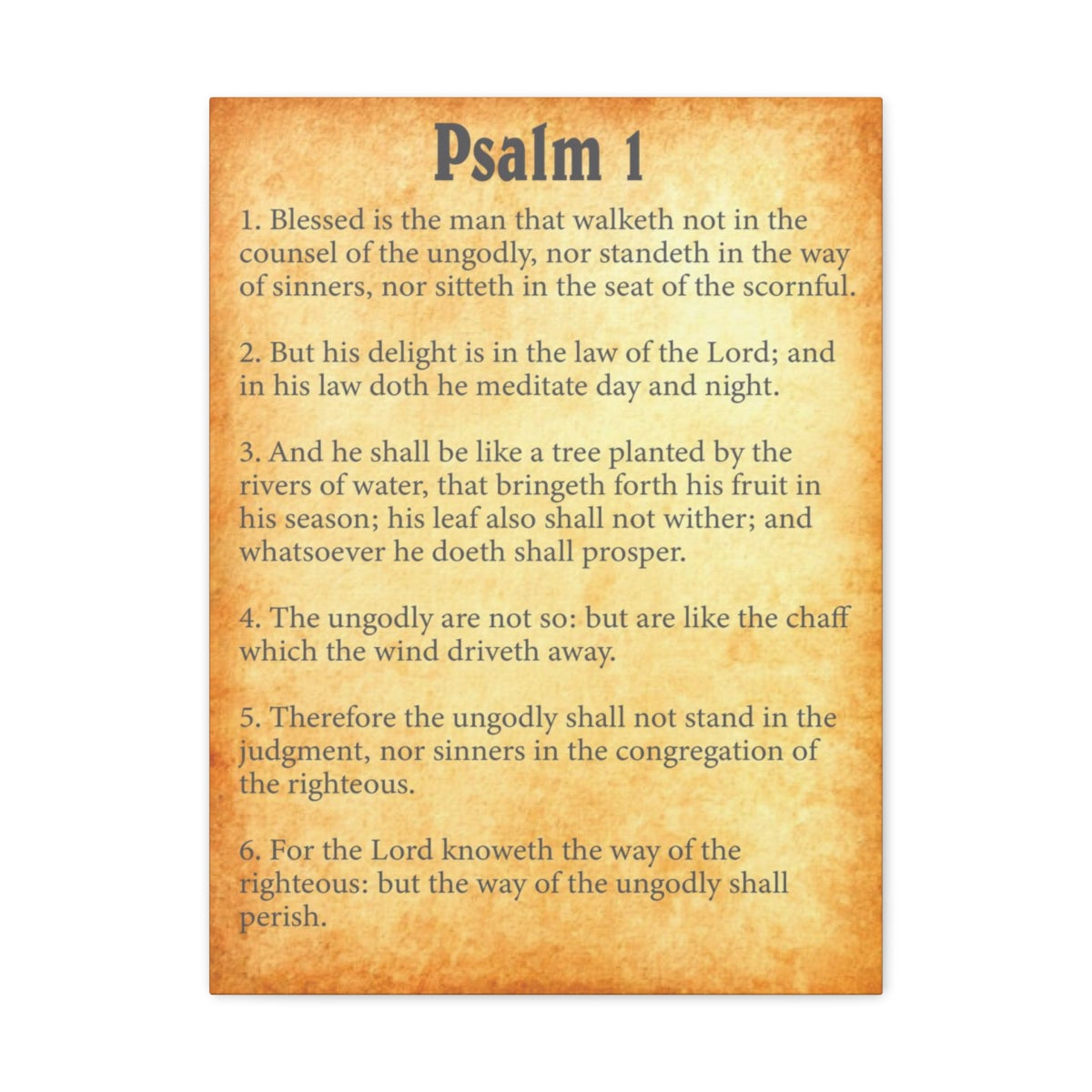 Scripture Walls Psalm 1 Chapter Gold Bible Canvas Christian Wall Art Ready to Hang Unframed-Express Your Love Gifts