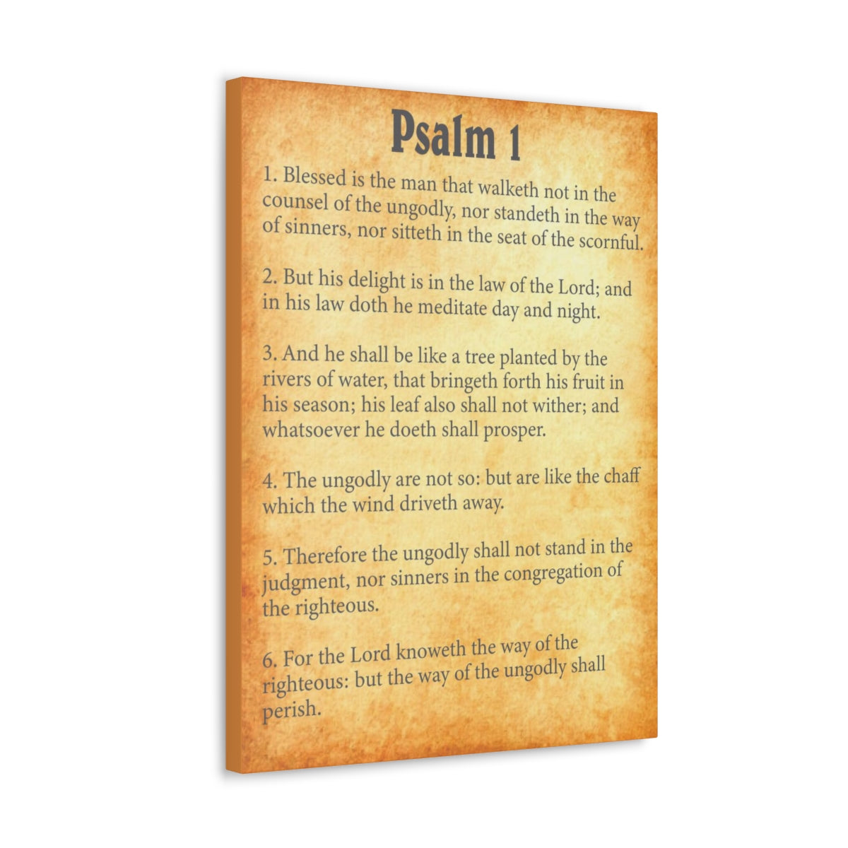 Scripture Walls Psalm 1 Chapter Gold Bible Canvas Christian Wall Art Ready to Hang Unframed-Express Your Love Gifts