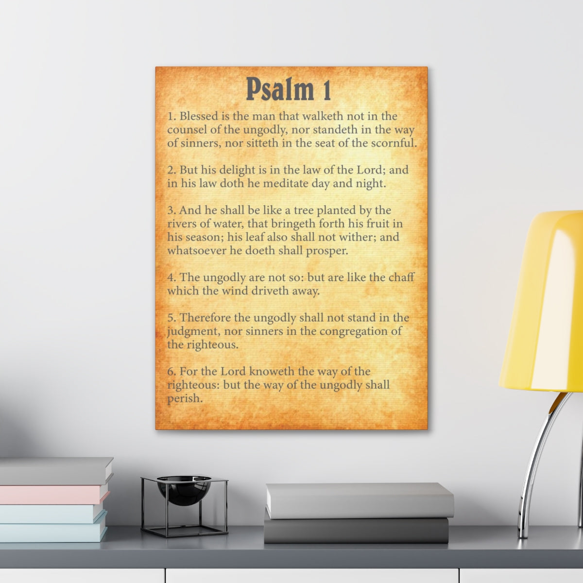 Scripture Walls Psalm 1 Chapter Gold Bible Canvas Christian Wall Art Ready to Hang Unframed-Express Your Love Gifts