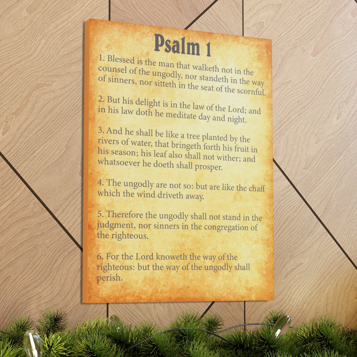 Scripture Walls Psalm 1 Chapter Gold Bible Canvas Christian Wall Art Ready to Hang Unframed-Express Your Love Gifts