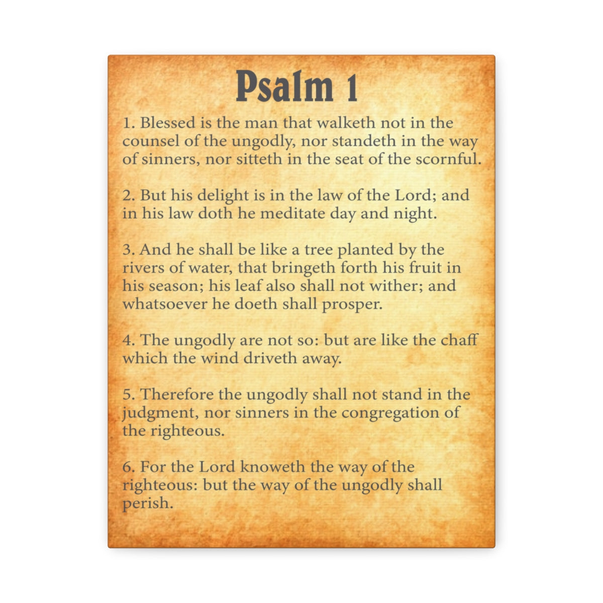 Scripture Walls Psalm 1 Chapter Gold Bible Canvas Christian Wall Art Ready to Hang Unframed-Express Your Love Gifts