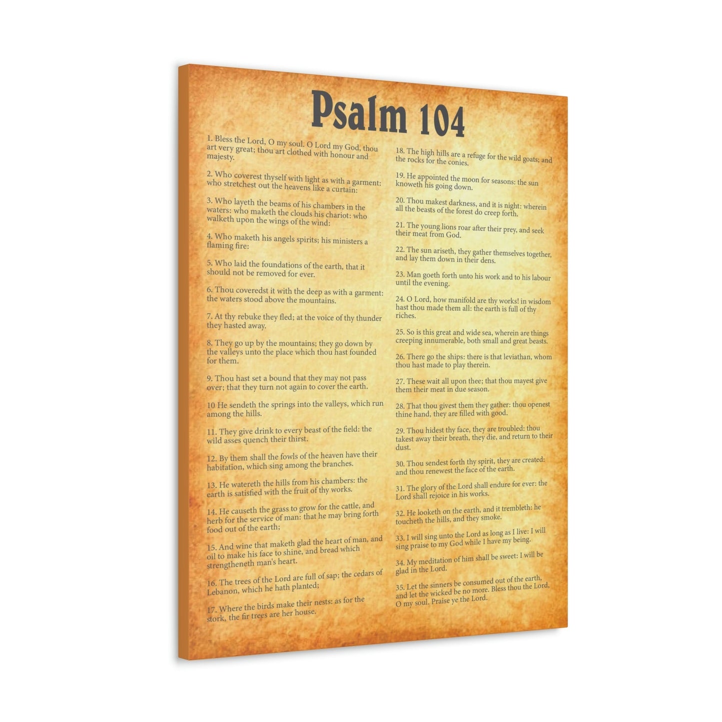 Scripture Walls Psalm 104 Chapter Gold Bible Canvas Christian Wall Art Ready to Hang Unframed-Express Your Love Gifts