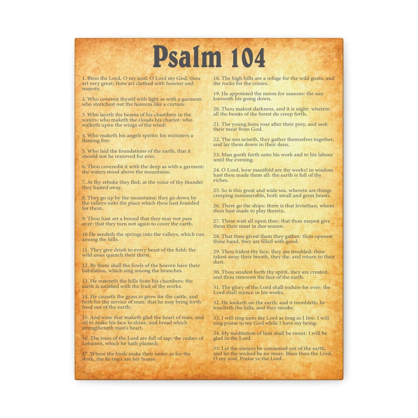 Scripture Walls Psalm 104 Chapter Gold Bible Canvas Christian Wall Art Ready to Hang Unframed-Express Your Love Gifts
