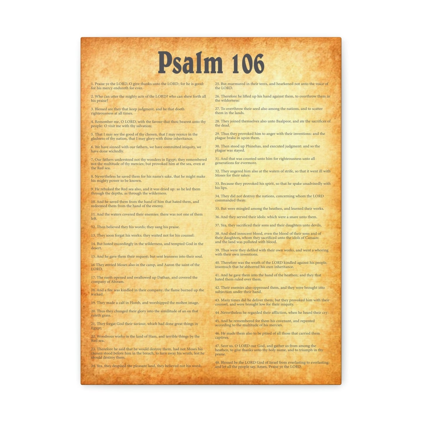 Scripture Walls Psalm 106 Chapter Gold Bible Canvas Christian Wall Art Ready to Hang Unframed-Express Your Love Gifts