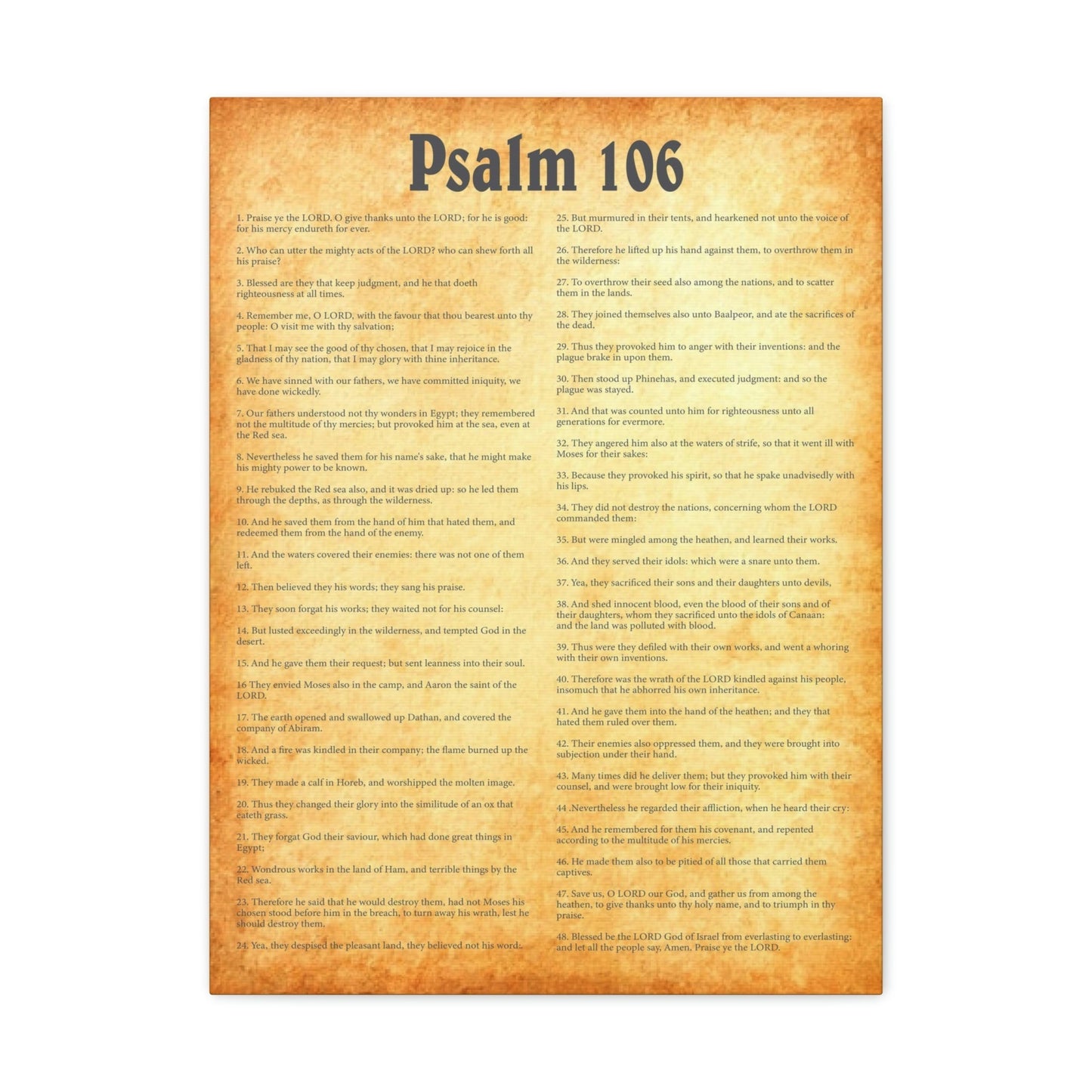 Scripture Walls Psalm 106 Chapter Gold Bible Canvas Christian Wall Art Ready to Hang Unframed-Express Your Love Gifts