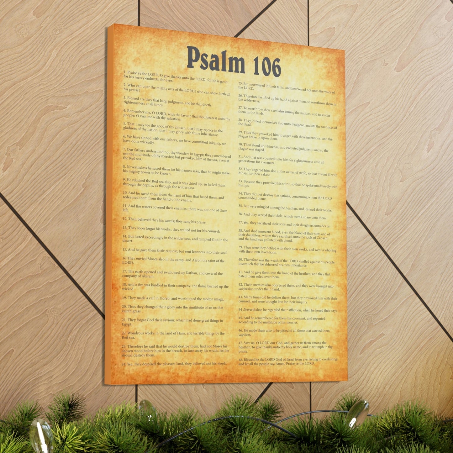 Scripture Walls Psalm 106 Chapter Gold Bible Canvas Christian Wall Art Ready to Hang Unframed-Express Your Love Gifts