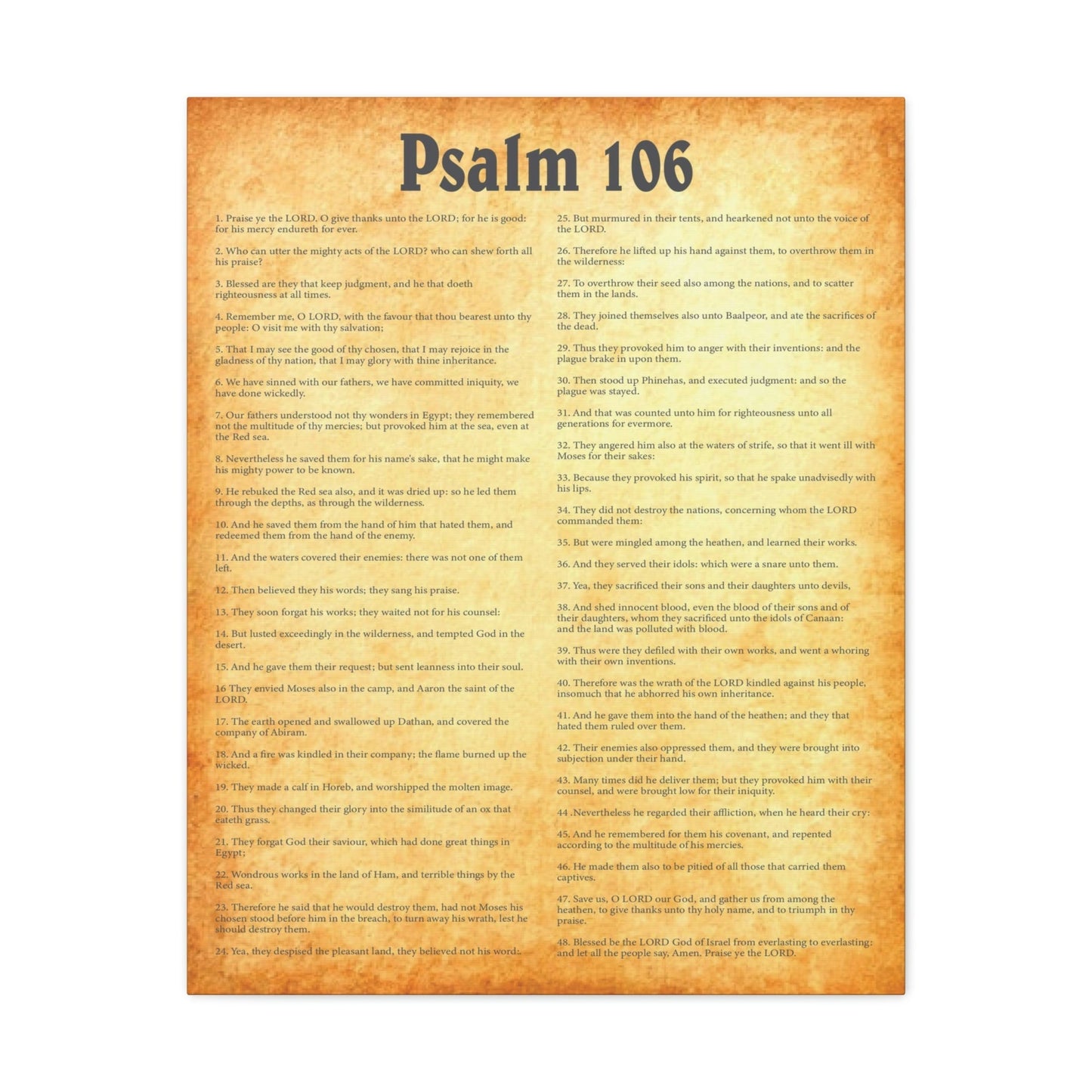Scripture Walls Psalm 106 Chapter Gold Bible Canvas Christian Wall Art Ready to Hang Unframed-Express Your Love Gifts
