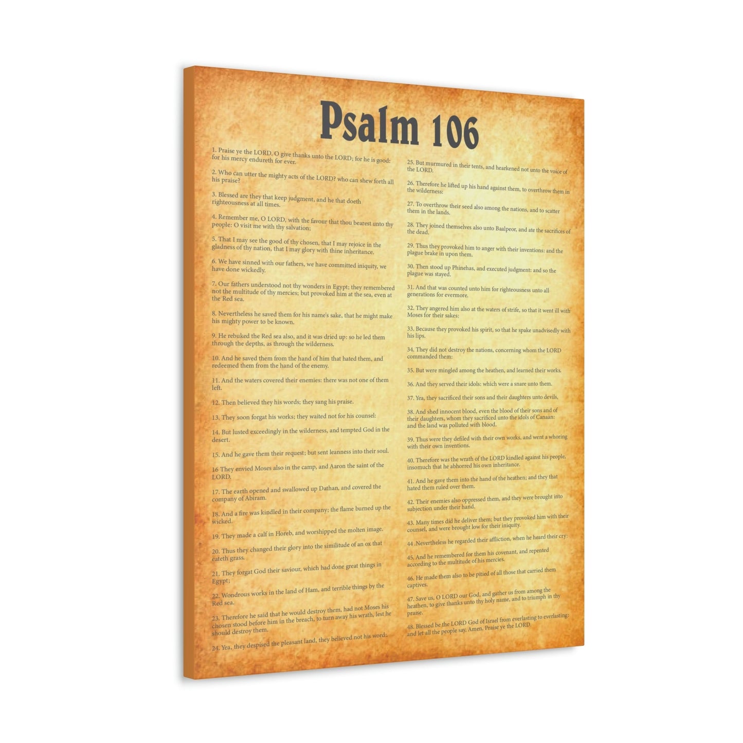 Scripture Walls Psalm 106 Chapter Gold Bible Canvas Christian Wall Art Ready to Hang Unframed-Express Your Love Gifts