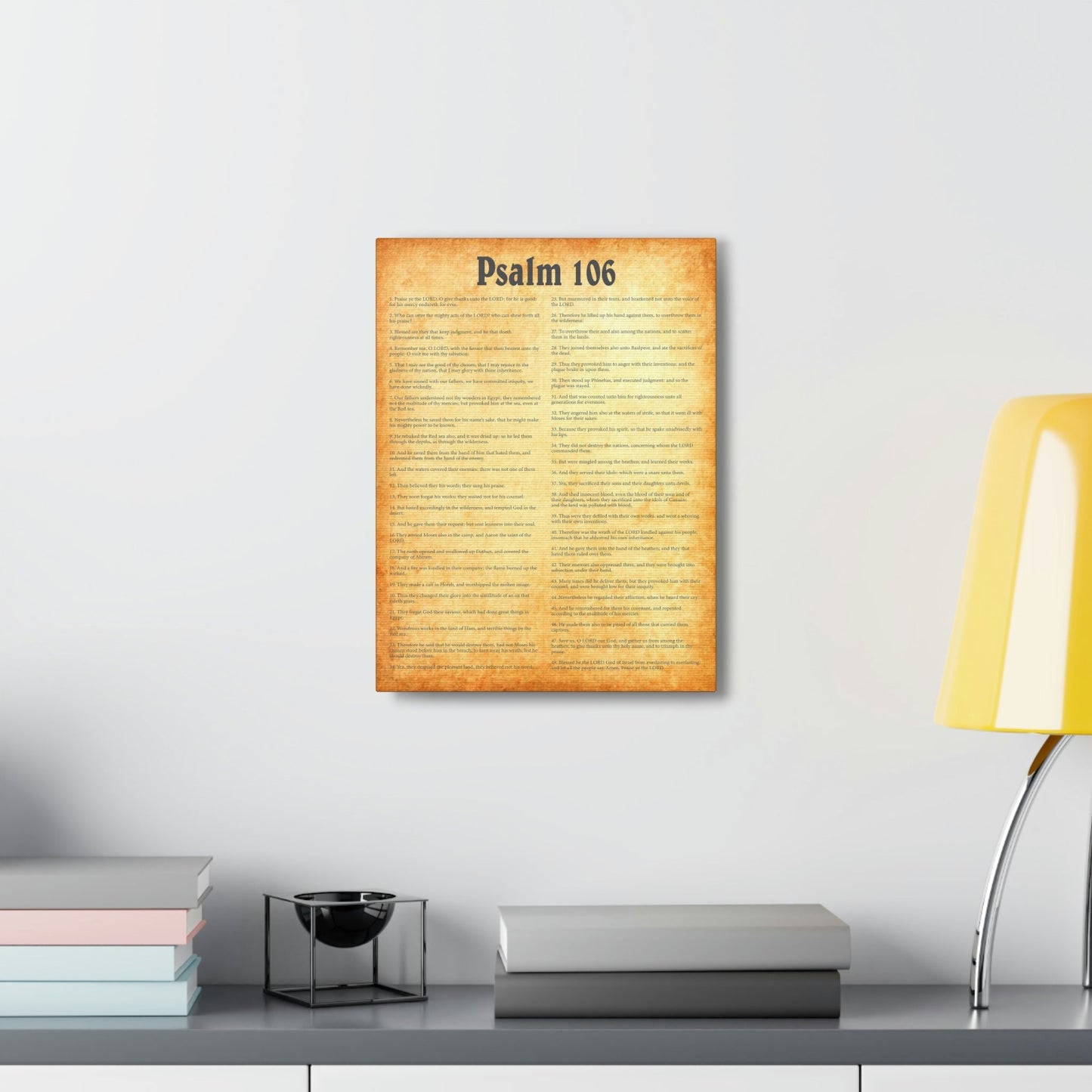 Scripture Walls Psalm 106 Chapter Gold Bible Canvas Christian Wall Art Ready to Hang Unframed-Express Your Love Gifts