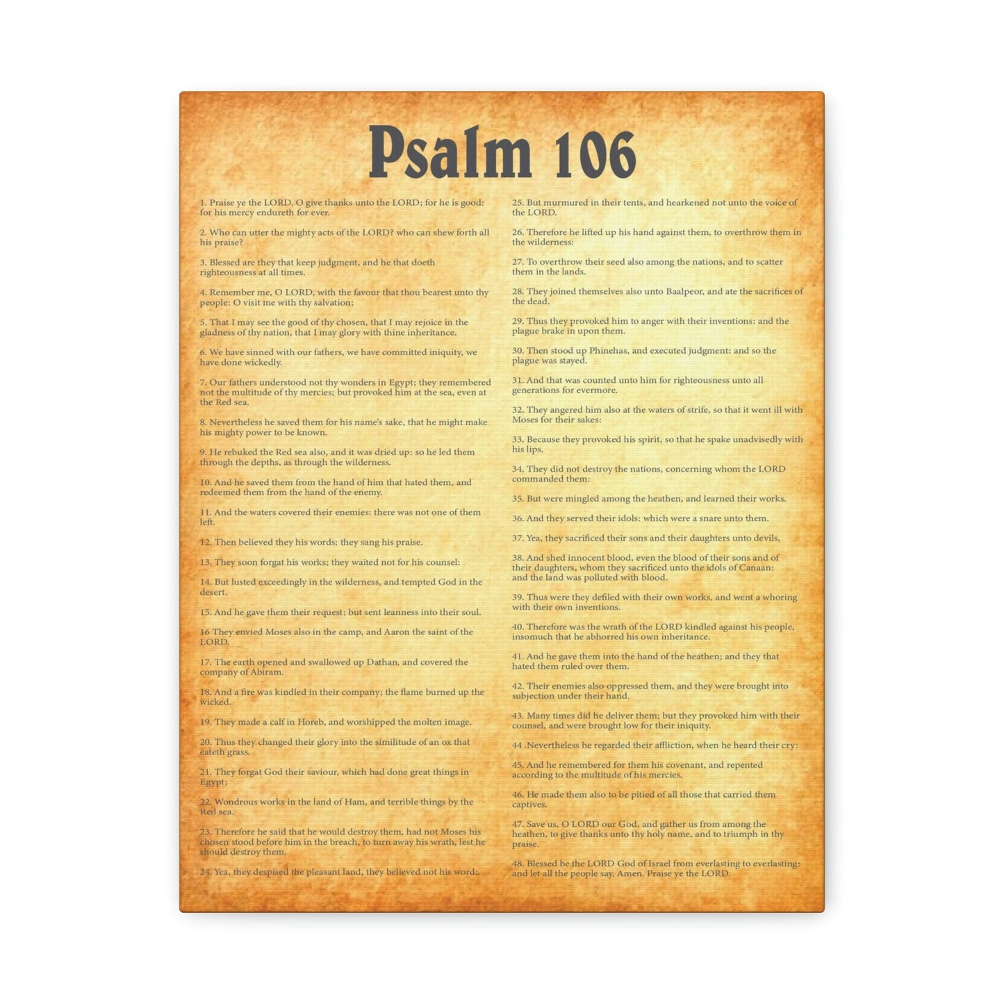 Scripture Walls Psalm 106 Chapter Gold Bible Canvas Christian Wall Art Ready to Hang Unframed-Express Your Love Gifts