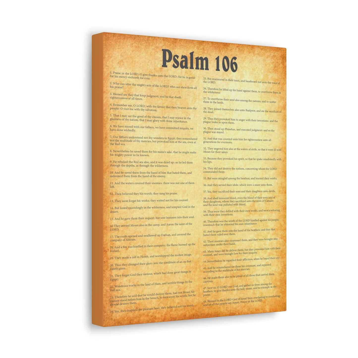 Scripture Walls Psalm 106 Chapter Gold Bible Canvas Christian Wall Art Ready to Hang Unframed-Express Your Love Gifts
