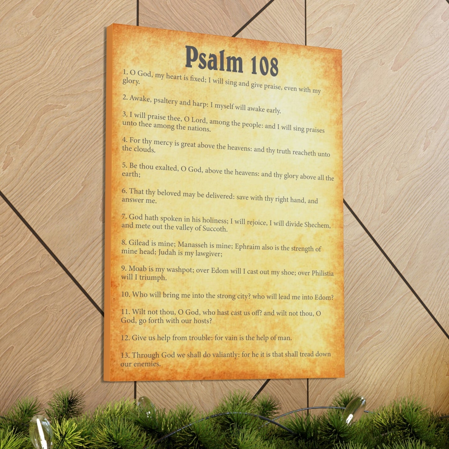 Scripture Walls Psalm 108 Chapter Gold Bible Canvas Christian Wall Art Ready to Hang Unframed-Express Your Love Gifts
