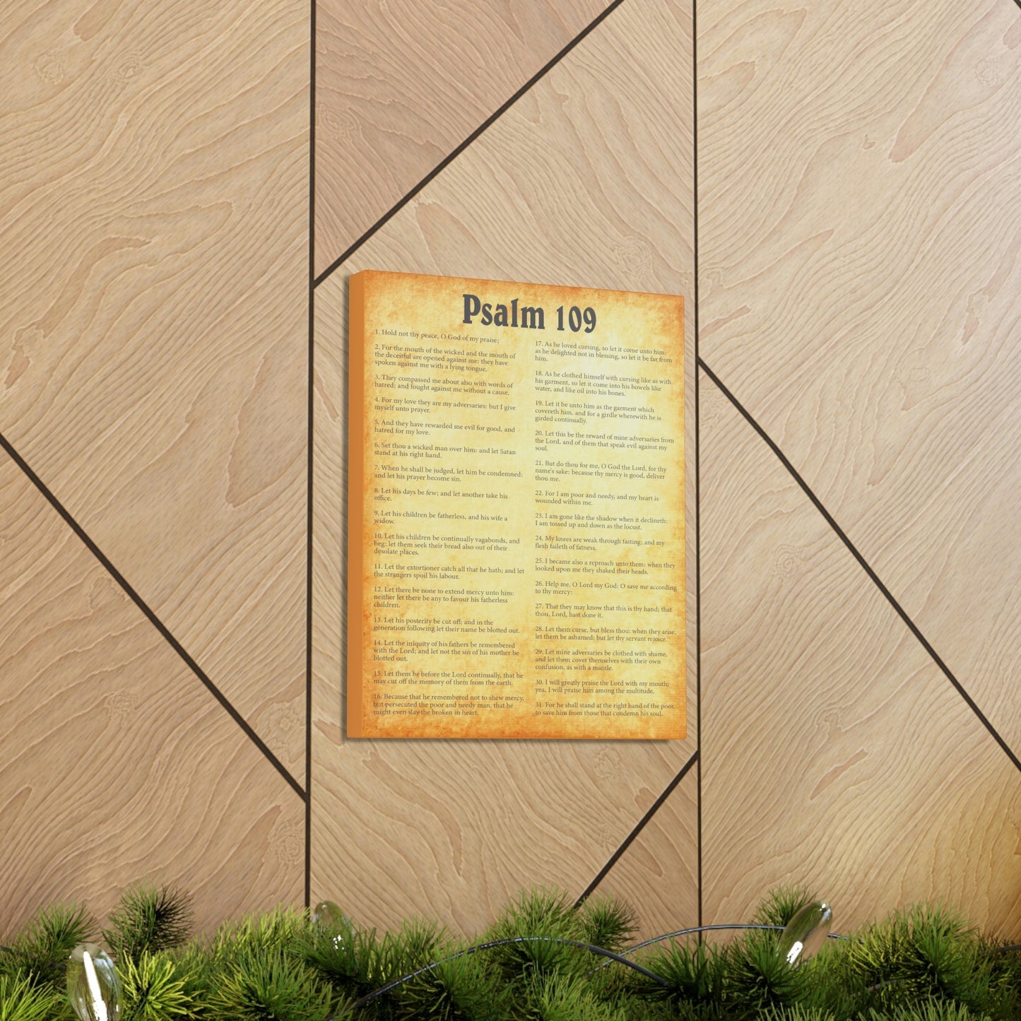 Scripture Walls Psalm 109 Chapter Gold Bible Canvas Christian Wall Art Ready to Hang Unframed-Express Your Love Gifts