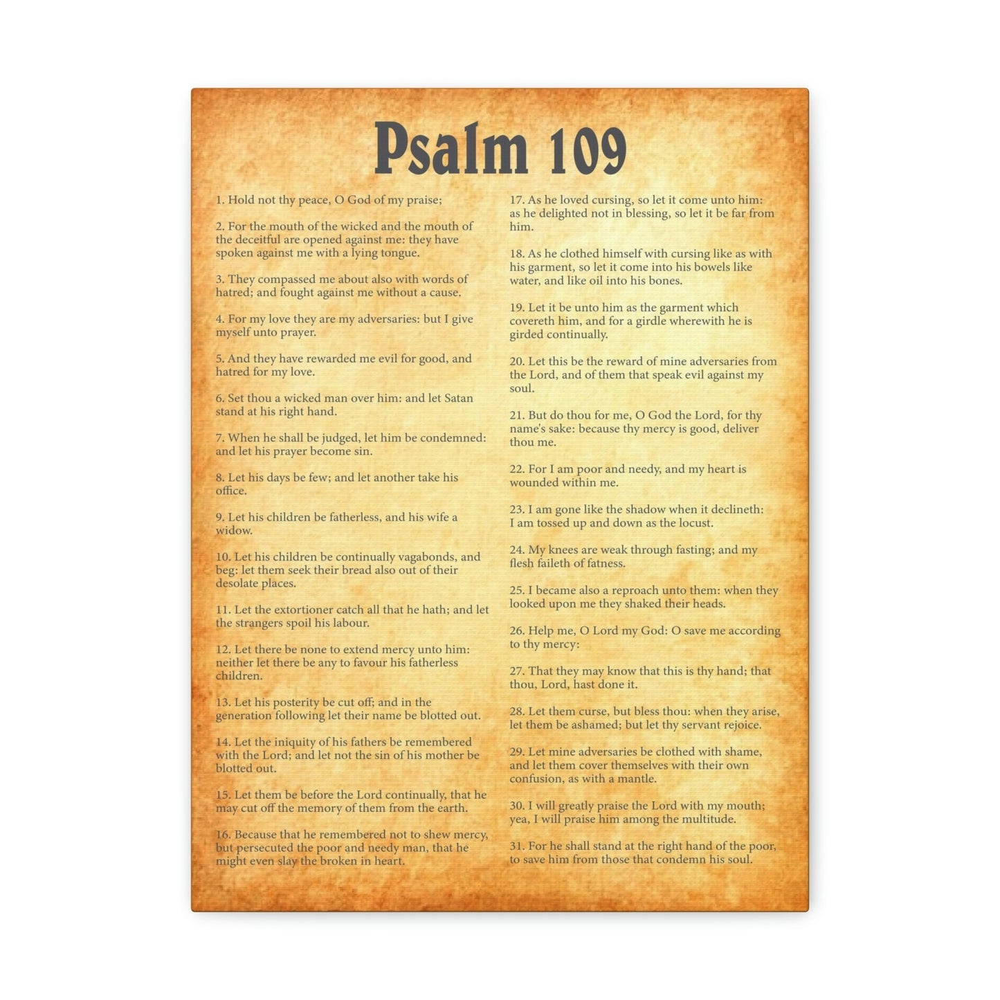 Scripture Walls Psalm 109 Chapter Gold Bible Canvas Christian Wall Art Ready to Hang Unframed-Express Your Love Gifts