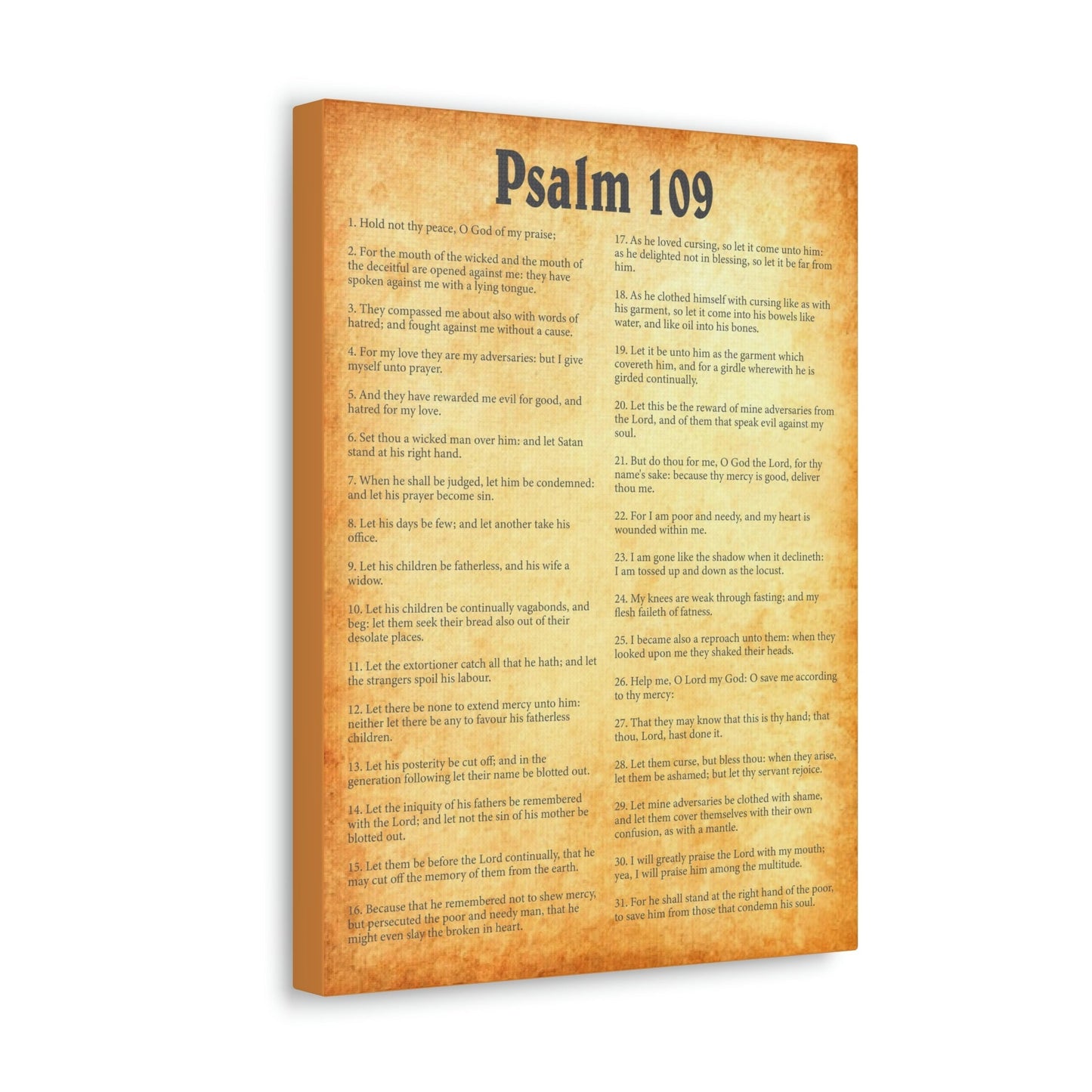Scripture Walls Psalm 109 Chapter Gold Bible Canvas Christian Wall Art Ready to Hang Unframed-Express Your Love Gifts