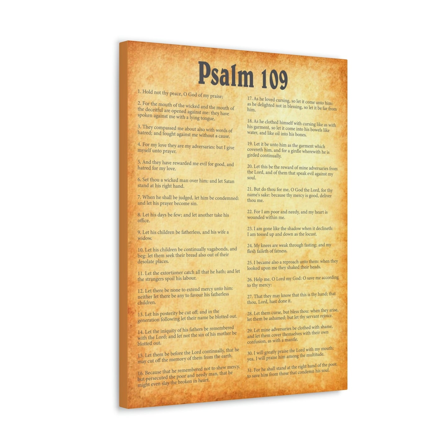 Scripture Walls Psalm 109 Chapter Gold Bible Canvas Christian Wall Art Ready to Hang Unframed-Express Your Love Gifts