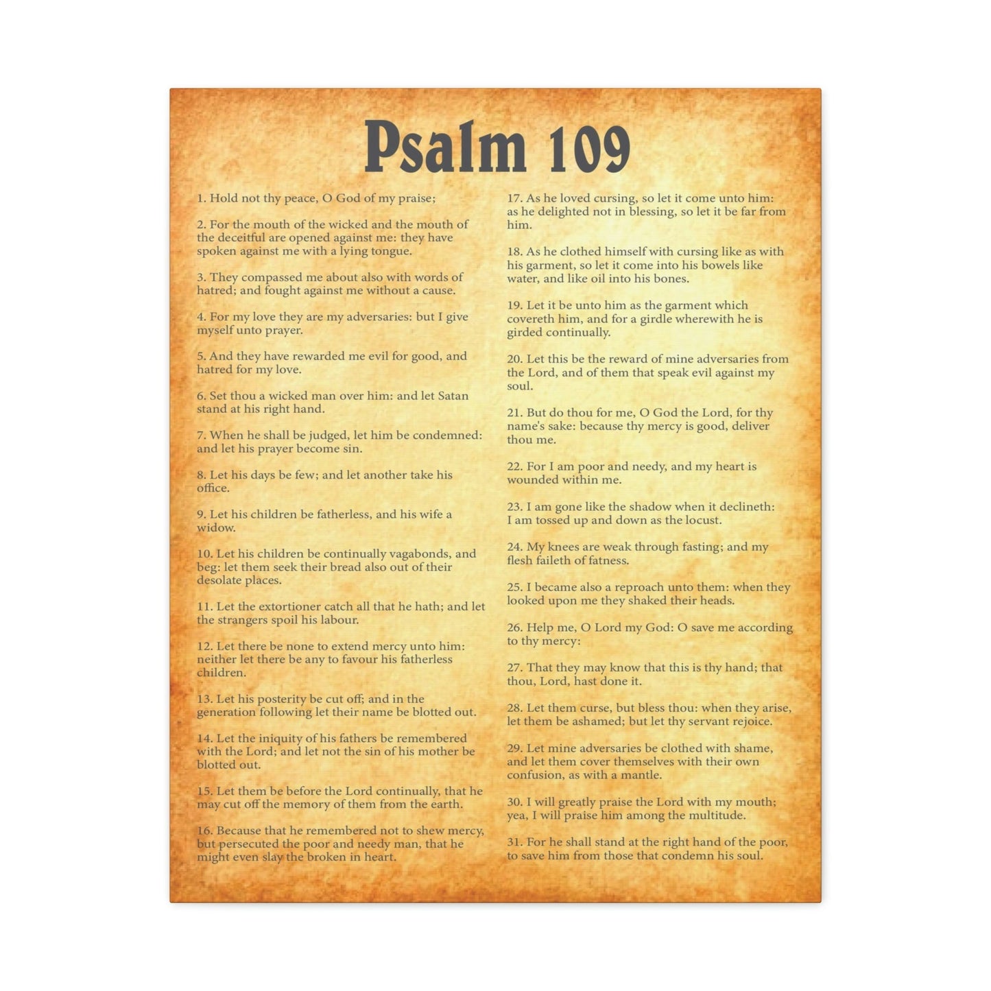 Scripture Walls Psalm 109 Chapter Gold Bible Canvas Christian Wall Art Ready to Hang Unframed-Express Your Love Gifts
