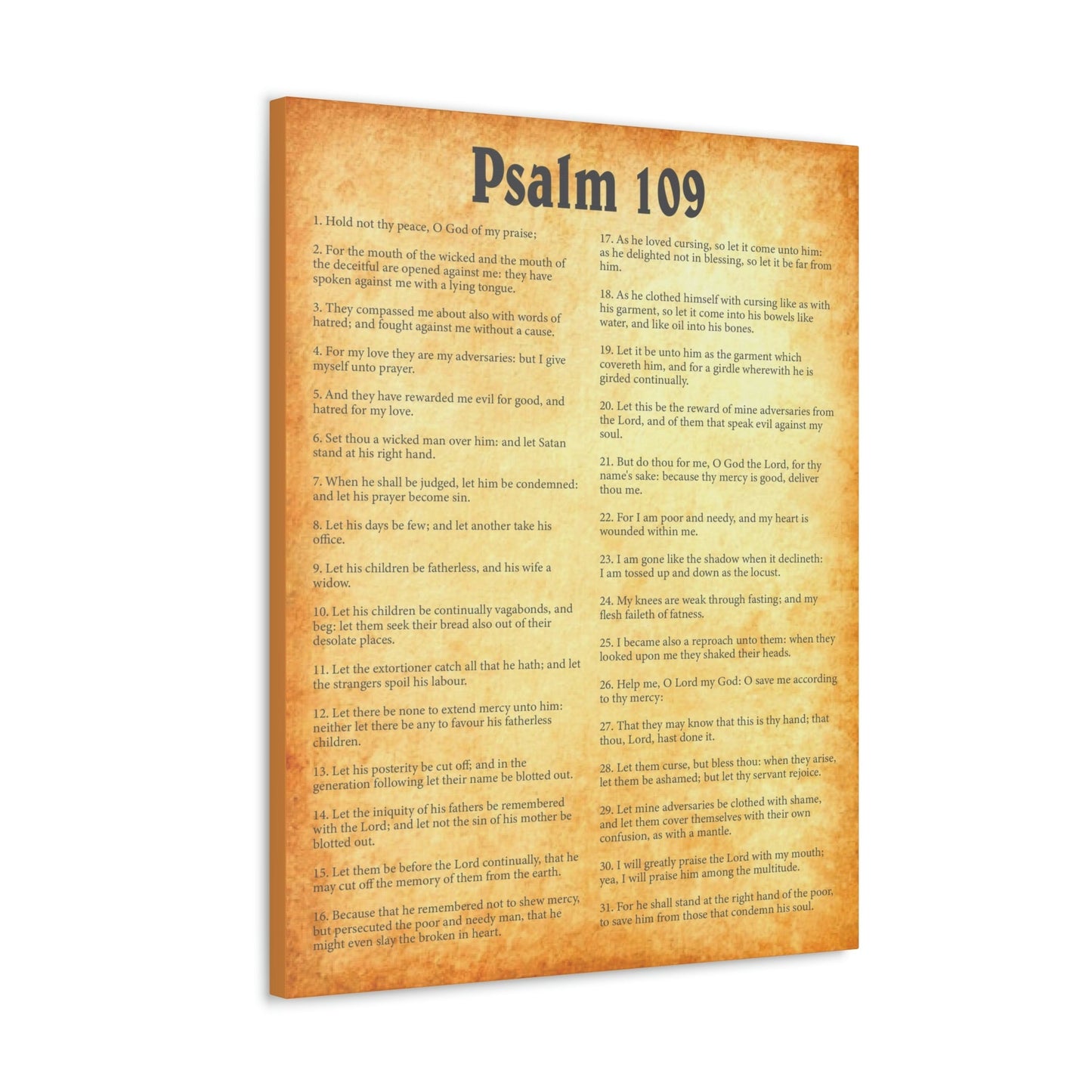Scripture Walls Psalm 109 Chapter Gold Bible Canvas Christian Wall Art Ready to Hang Unframed-Express Your Love Gifts