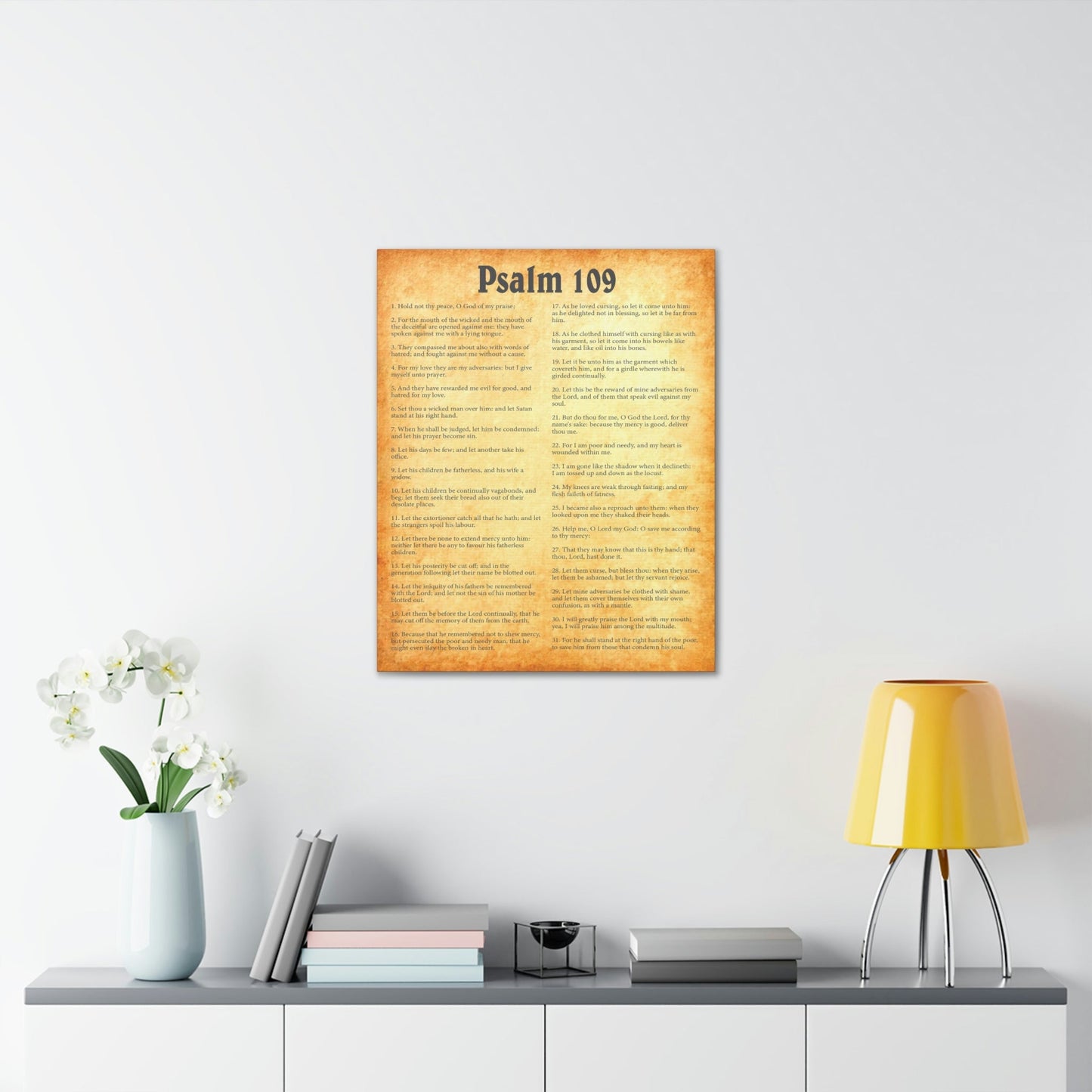 Scripture Walls Psalm 109 Chapter Gold Bible Canvas Christian Wall Art Ready to Hang Unframed-Express Your Love Gifts