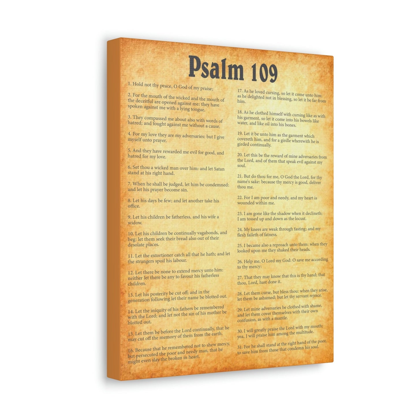 Scripture Walls Psalm 109 Chapter Gold Bible Canvas Christian Wall Art Ready to Hang Unframed-Express Your Love Gifts