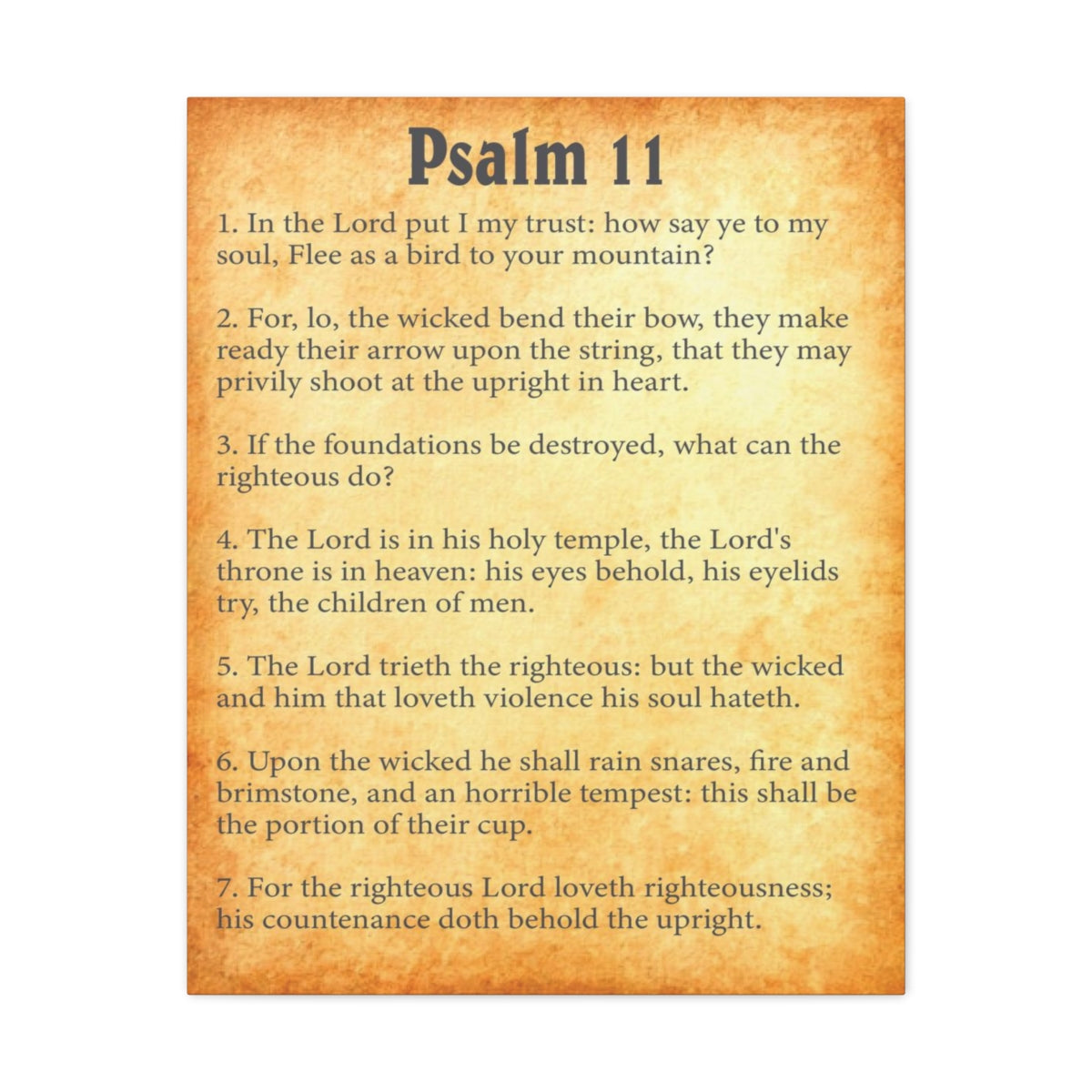 Scripture Walls Psalm 11 Chapter Gold Bible Canvas Christian Wall Art Ready to Hang Unframed-Express Your Love Gifts