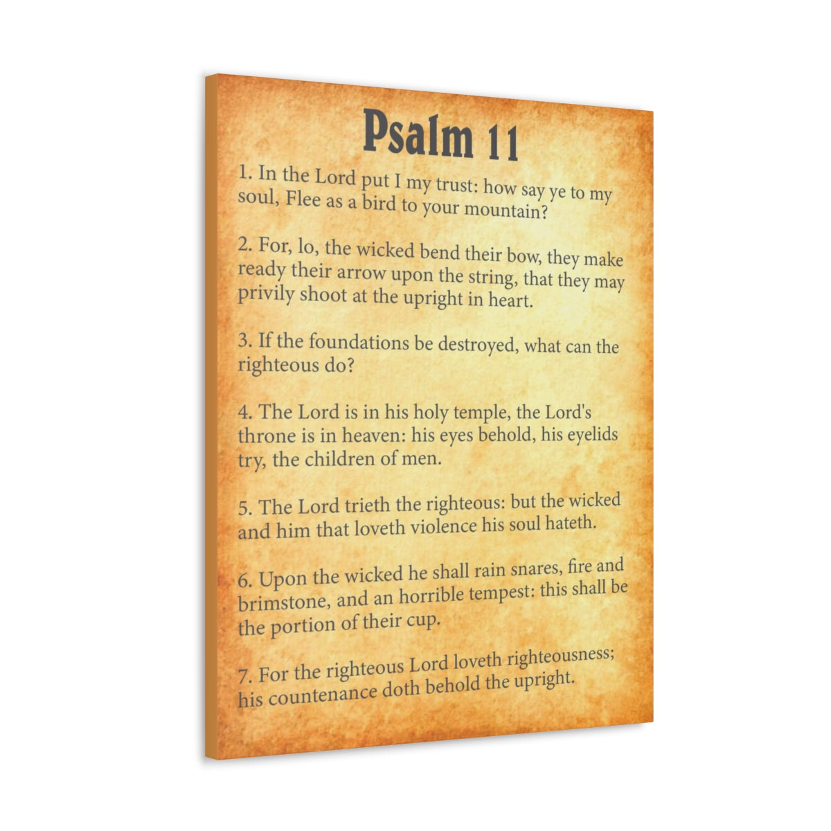 Scripture Walls Psalm 11 Chapter Gold Bible Canvas Christian Wall Art Ready to Hang Unframed-Express Your Love Gifts
