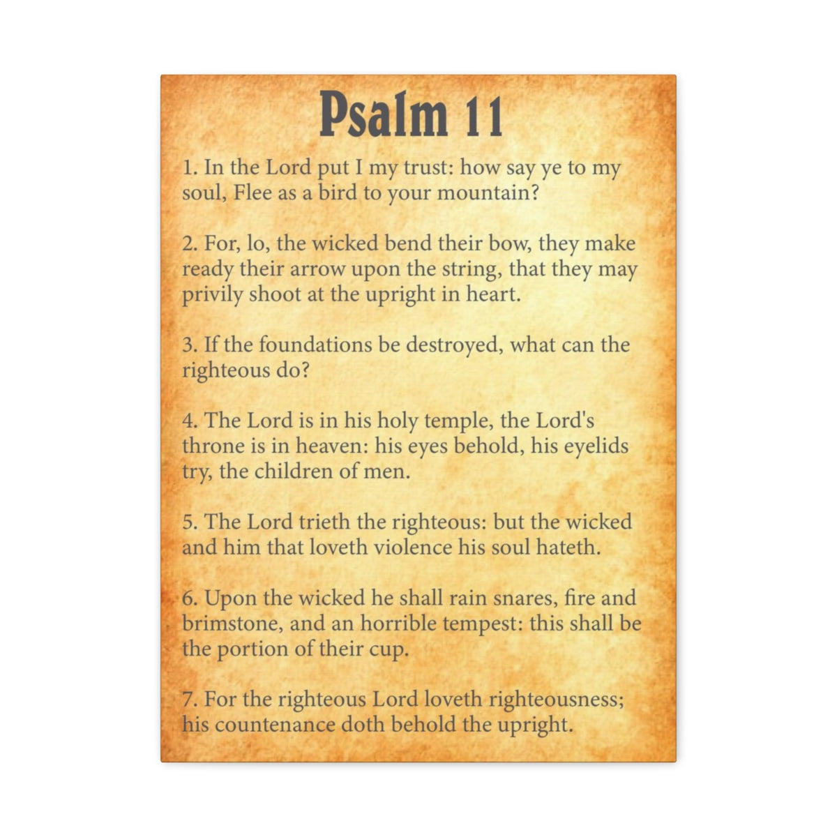 Scripture Walls Psalm 11 Chapter Gold Bible Canvas Christian Wall Art Ready to Hang Unframed-Express Your Love Gifts