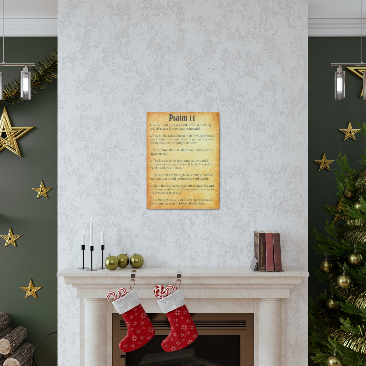 Scripture Walls Psalm 11 Chapter Gold Bible Canvas Christian Wall Art Ready to Hang Unframed-Express Your Love Gifts