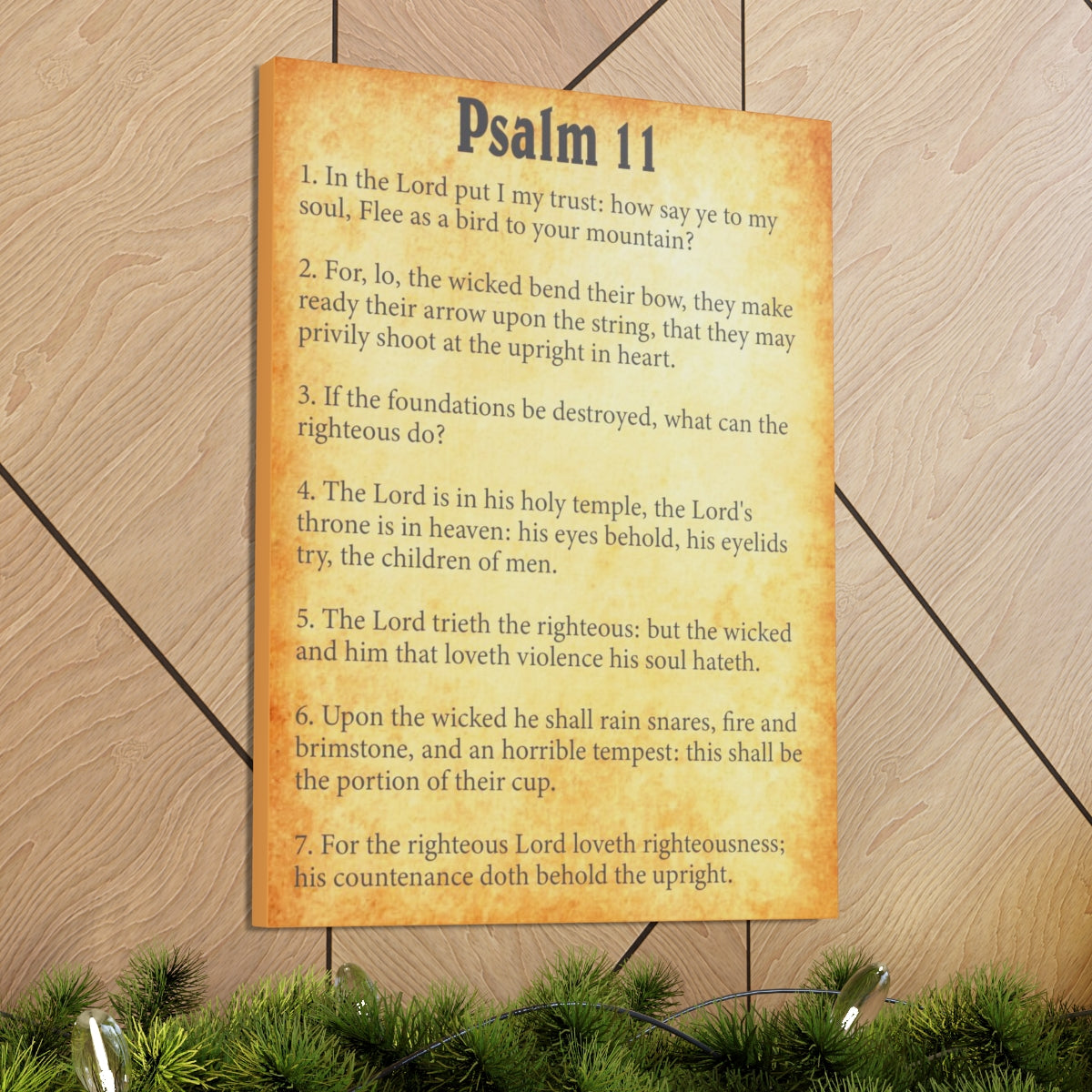 Scripture Walls Psalm 11 Chapter Gold Bible Canvas Christian Wall Art Ready to Hang Unframed-Express Your Love Gifts