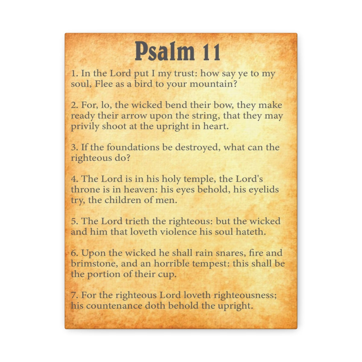 Scripture Walls Psalm 11 Chapter Gold Bible Canvas Christian Wall Art Ready to Hang Unframed-Express Your Love Gifts