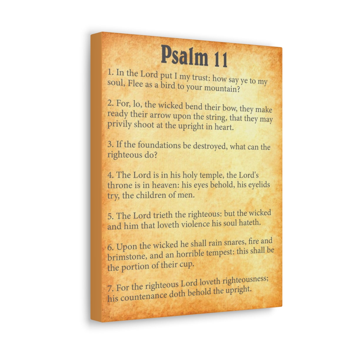 Scripture Walls Psalm 11 Chapter Gold Bible Canvas Christian Wall Art Ready to Hang Unframed-Express Your Love Gifts