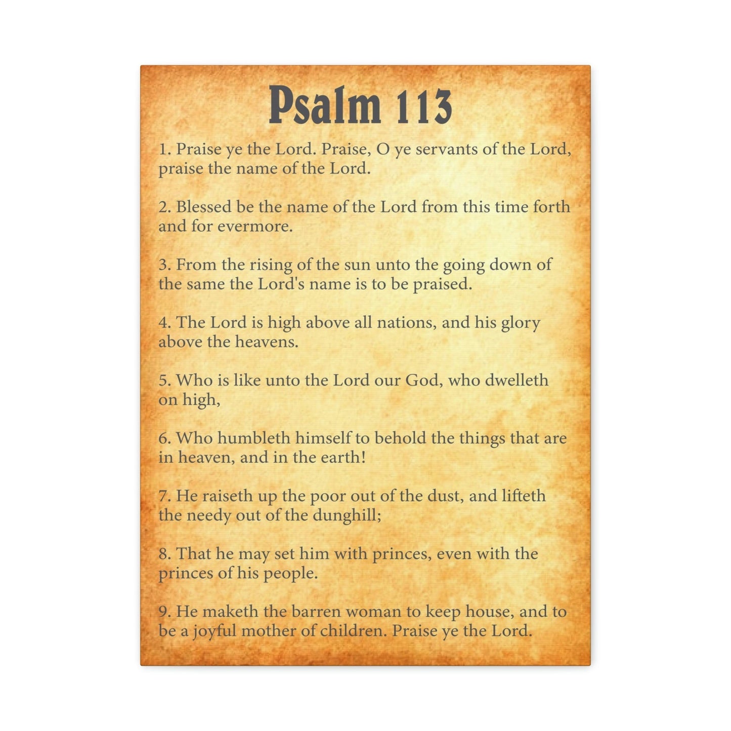 Scripture Walls Psalm 113 Chapter Gold Bible Canvas Christian Wall Art Ready to Hang Unframed-Express Your Love Gifts