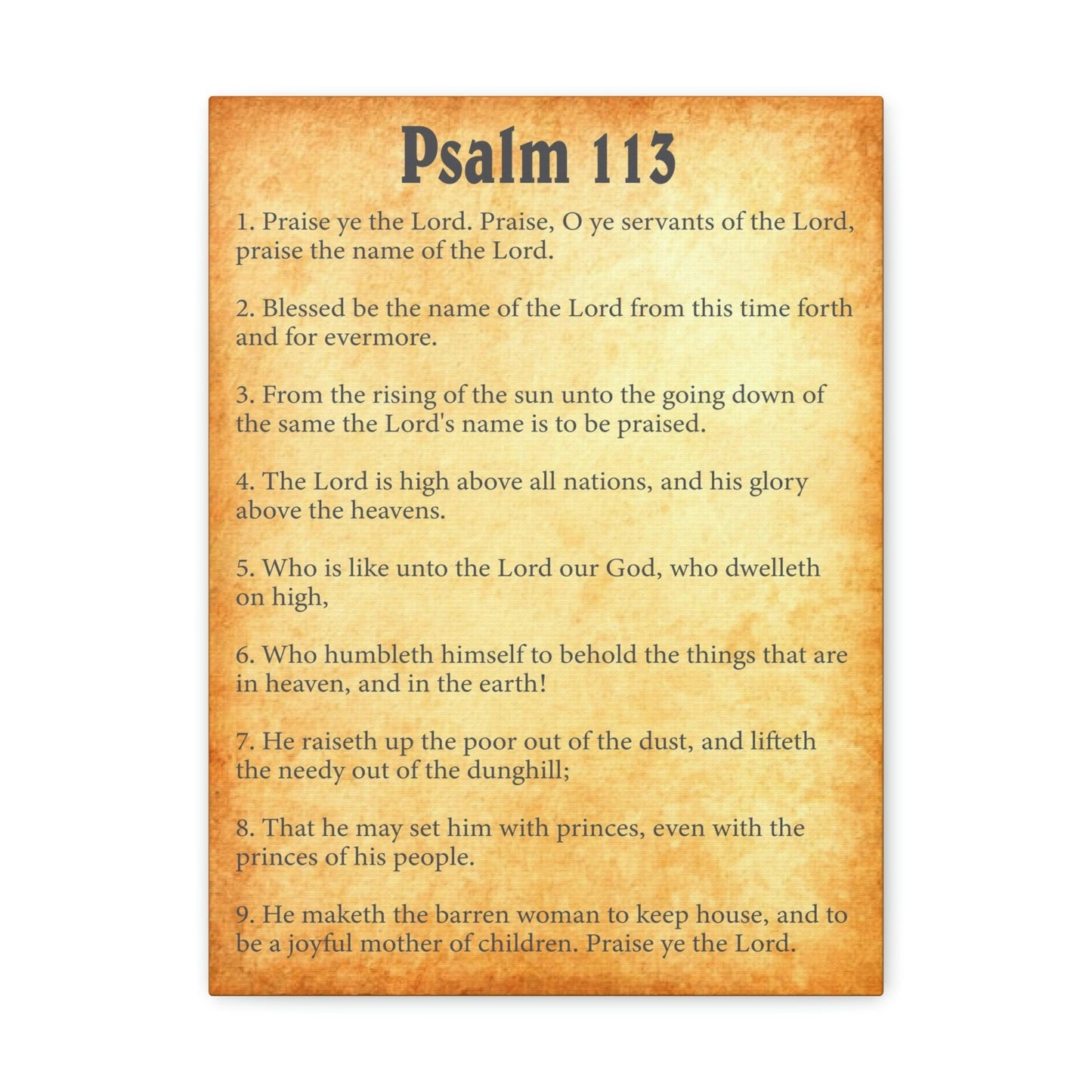 Scripture Walls Psalm 113 Chapter Gold Bible Canvas Christian Wall Art Ready to Hang Unframed-Express Your Love Gifts