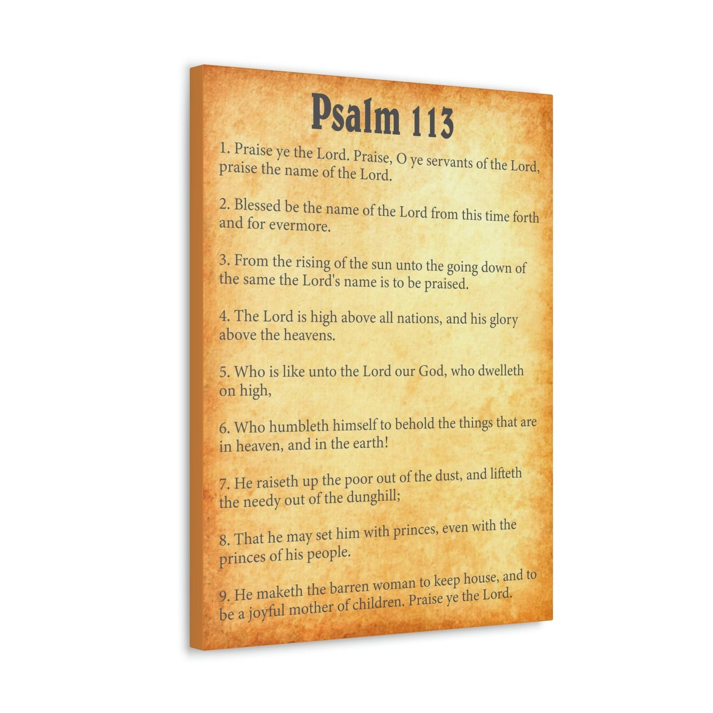 Scripture Walls Psalm 113 Chapter Gold Bible Canvas Christian Wall Art Ready to Hang Unframed-Express Your Love Gifts